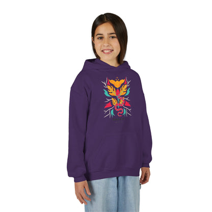 Youth Hoodie — Colorful Sahaja Floral Serpent Design