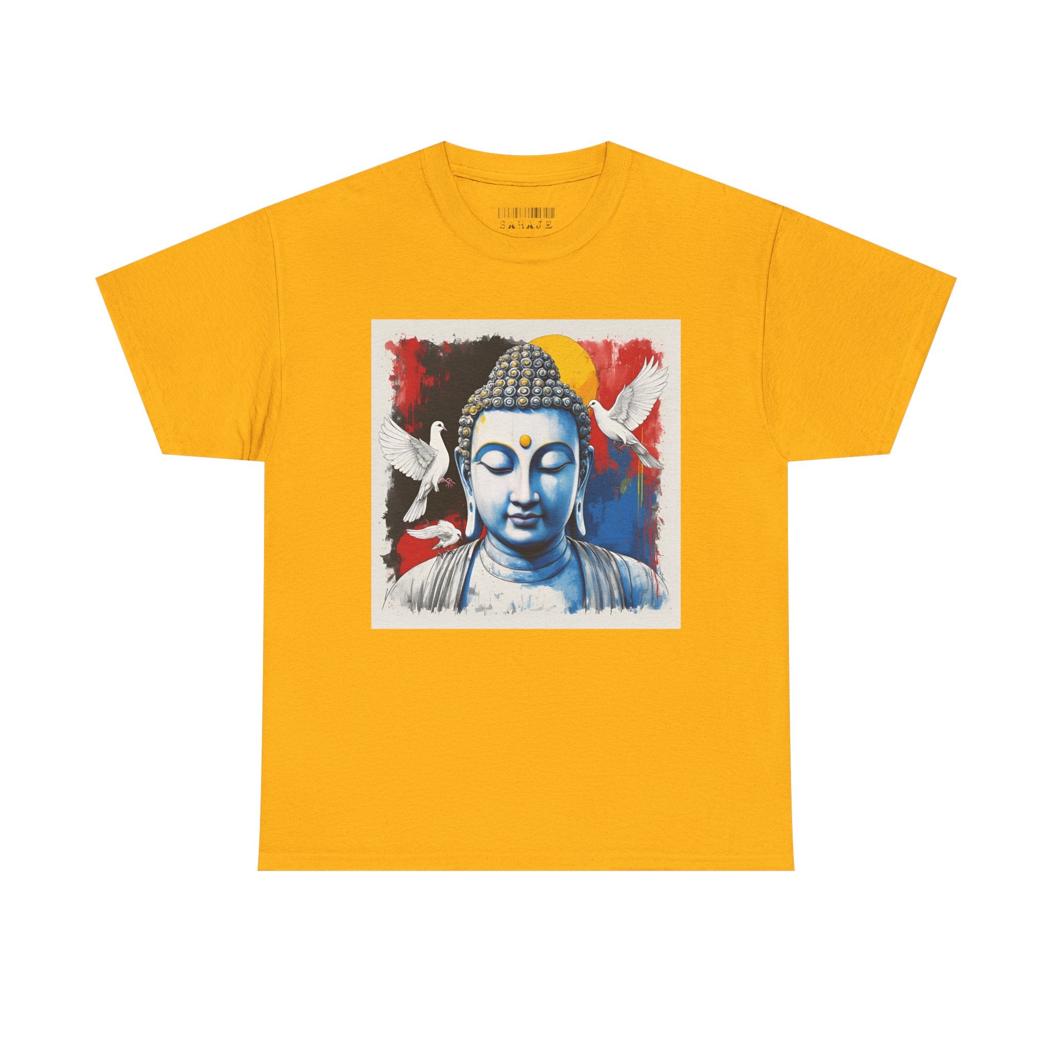 Buddha Peace Tee — Colorful Buddha & Doves Graphic T-Shirt