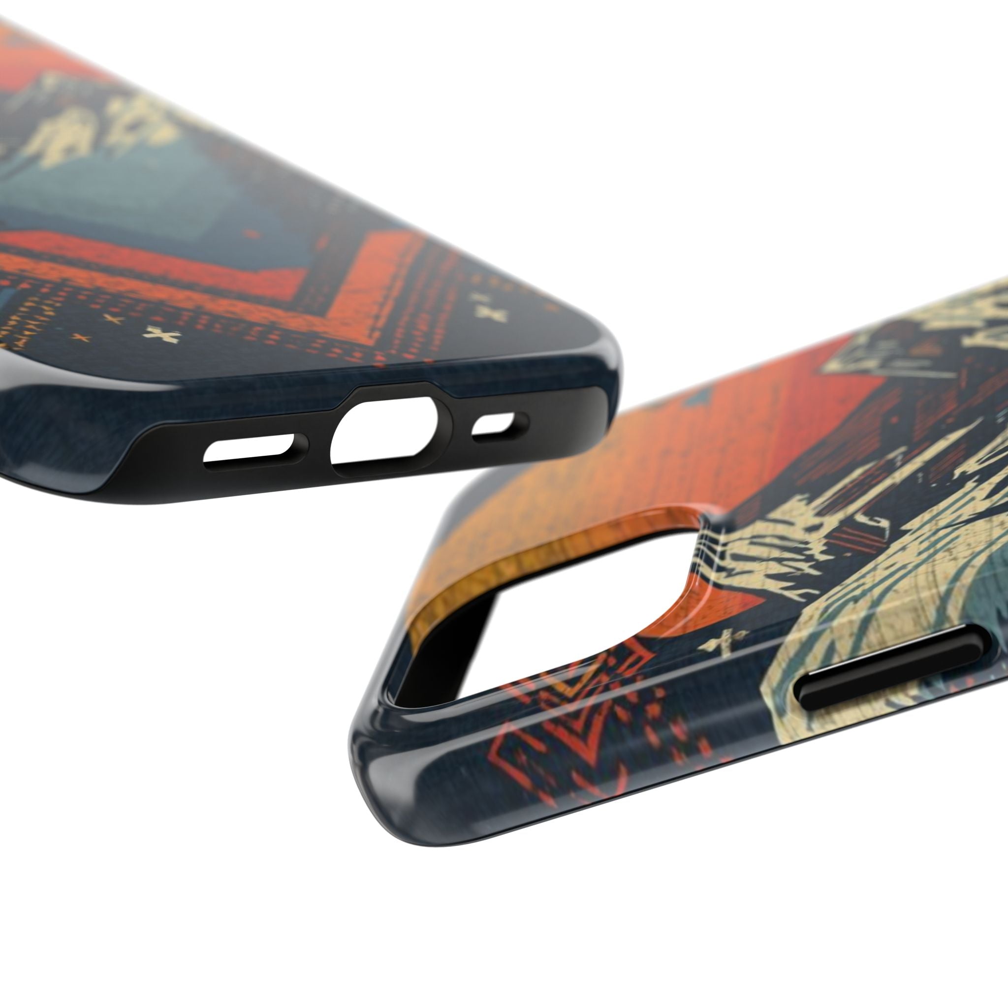 Tough Phone Case — Retro Mountain Sunset Design