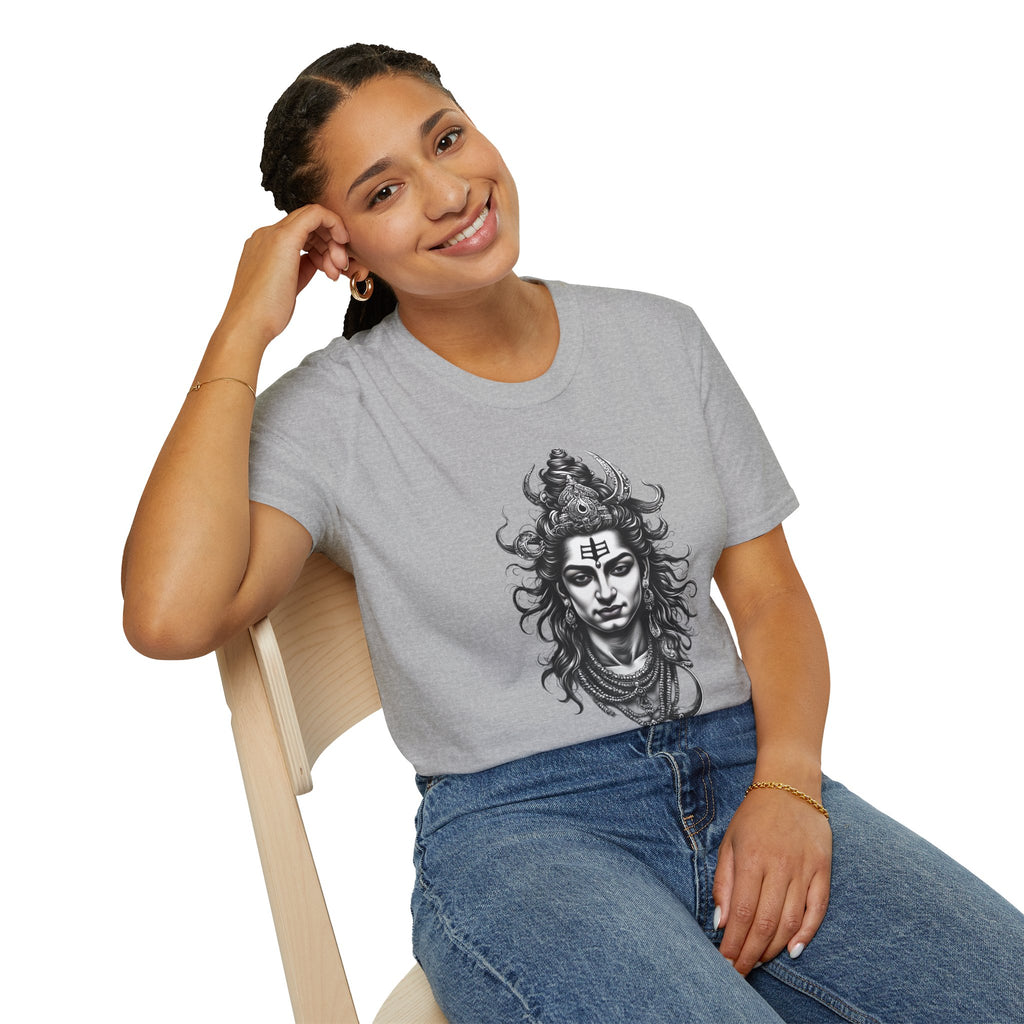 Shiva Portrait T-Shirt – Detailed Hindu Deity Graphic Tee