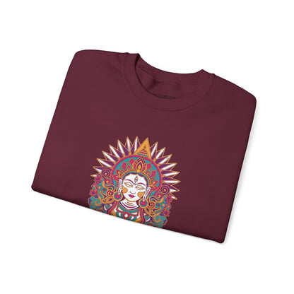 Crewneck Sweatshirt — Colorful Mandala Goddess Graphic