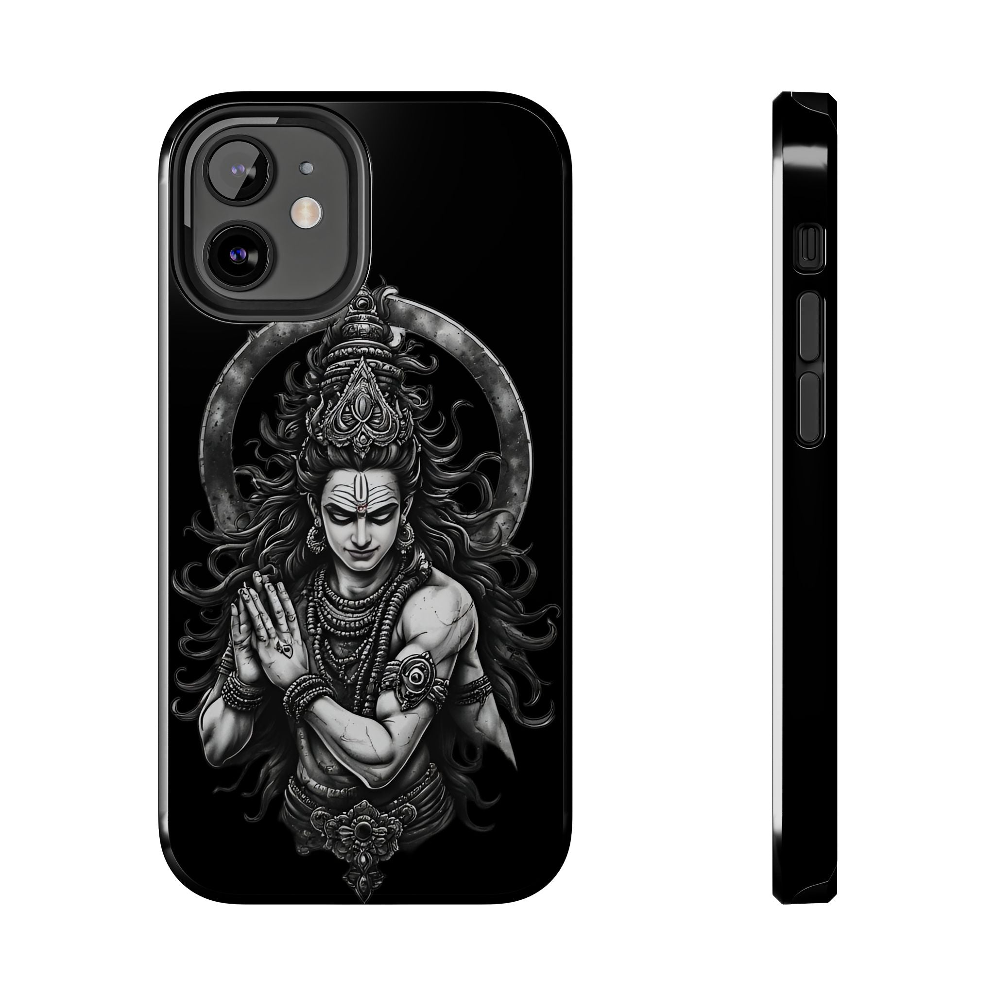 Shiva Tough Phone Case — Black Protective Hindu Deity Design