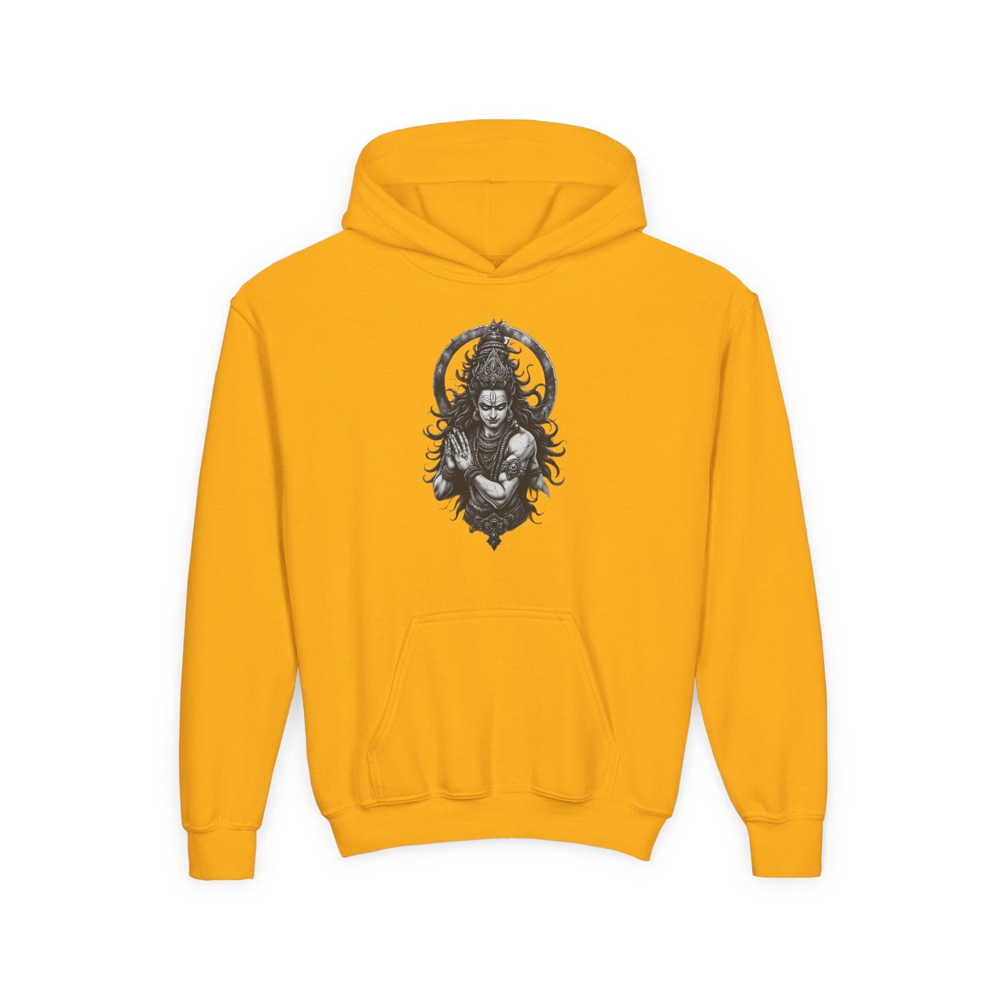 Youth Hoodie with Gothic Goddess Skull Art — Dark Fantasy Graphic Pullover