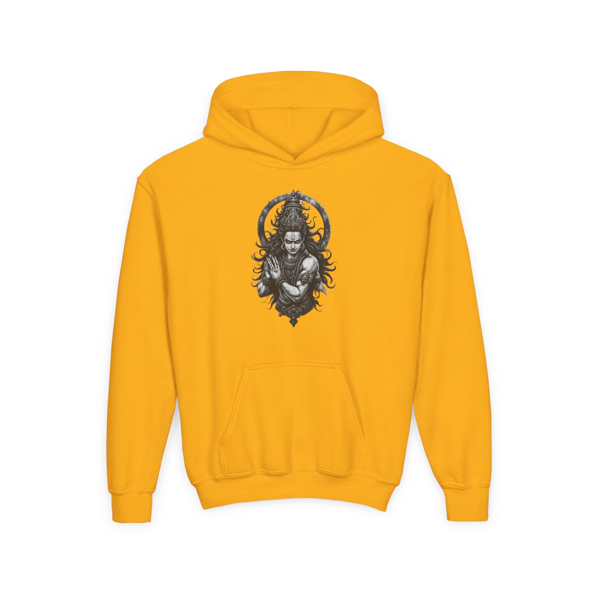 Youth Hoodie with Gothic Goddess Skull Art — Dark Fantasy Graphic Pullover