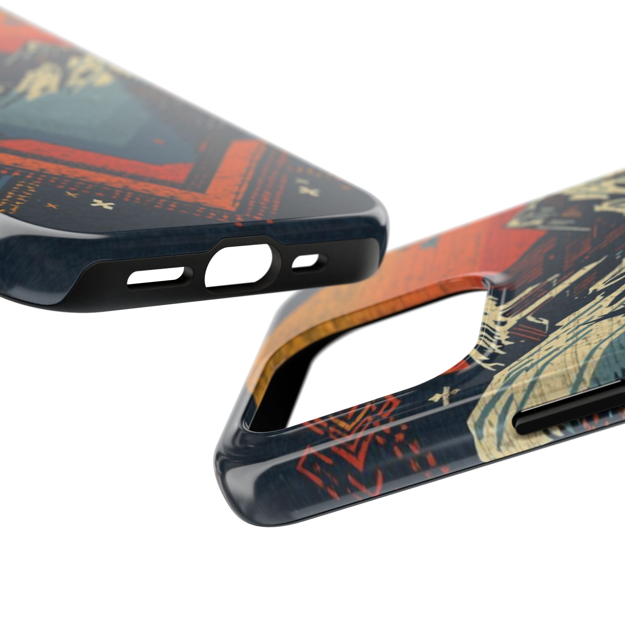Tough Phone Case — Retro Mountain Sunset Design