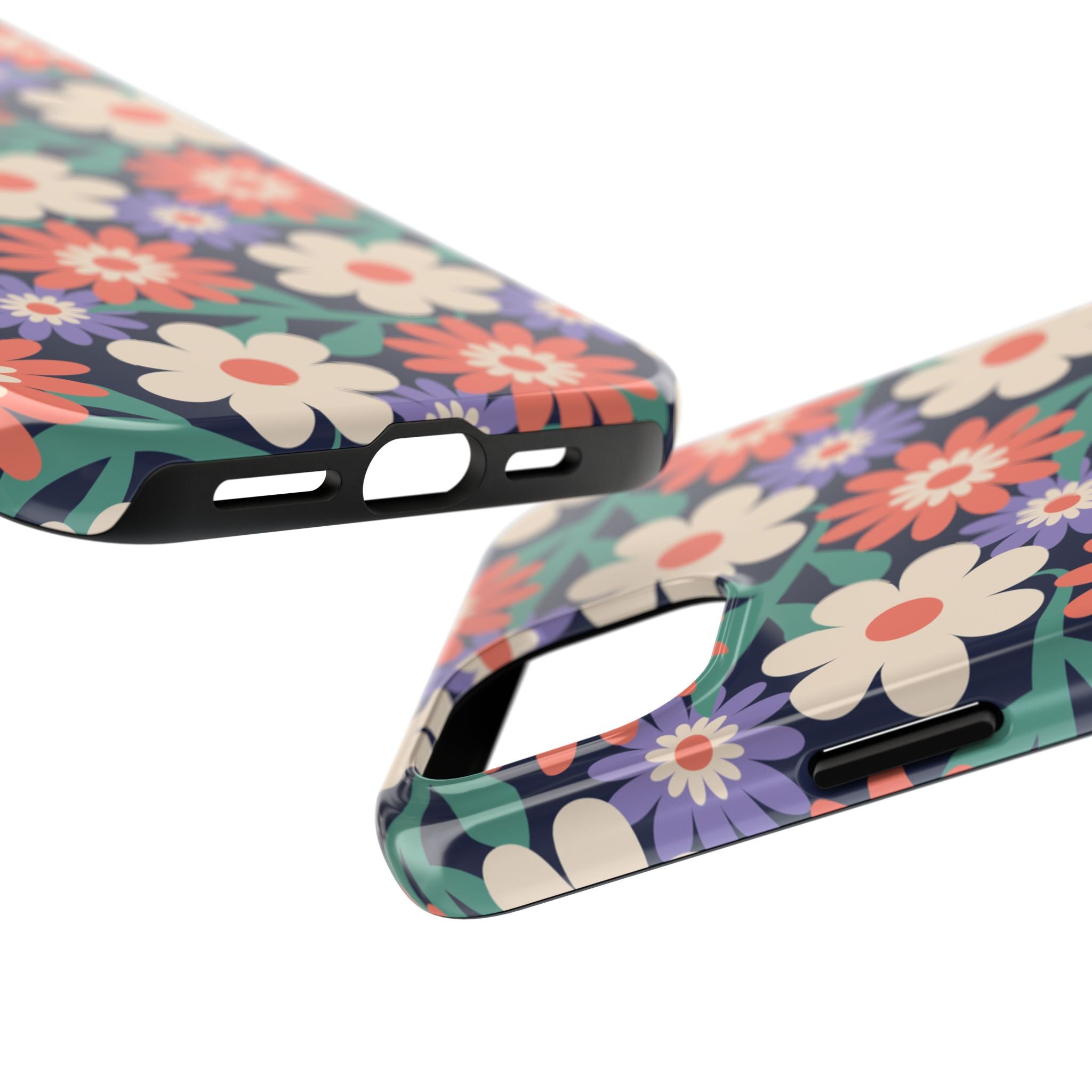 Floral Tough Phone Case — Retro Daisies Protective Phone Cover