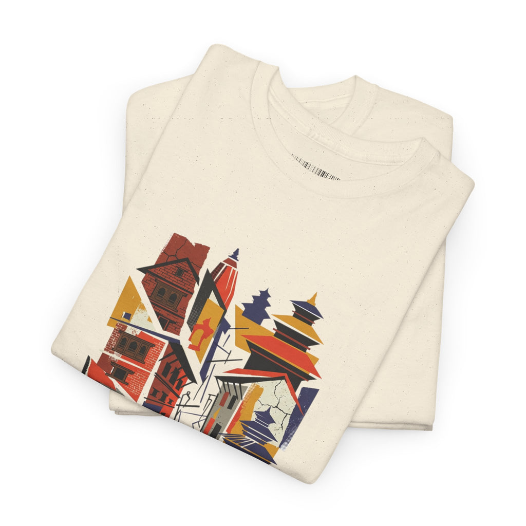 Cityscape Abstract Tee — Colorful Urban Architecture Graphic T‑Shirt