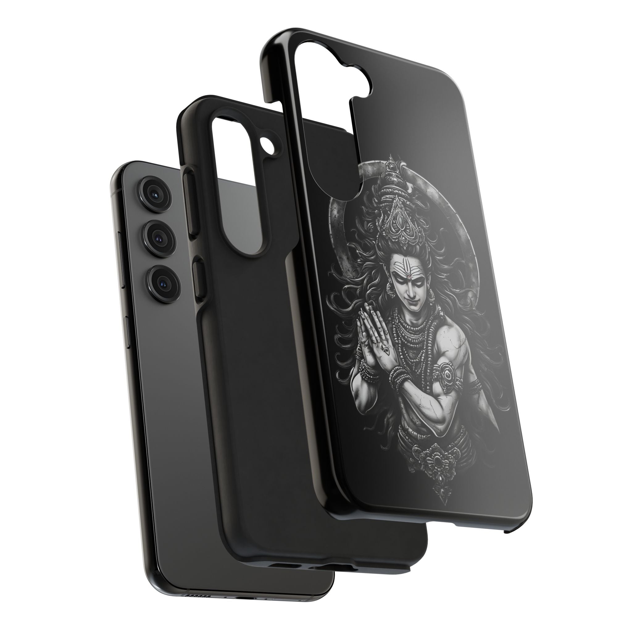 Shiva Tough Phone Case — Black Protective Hindu Deity Design