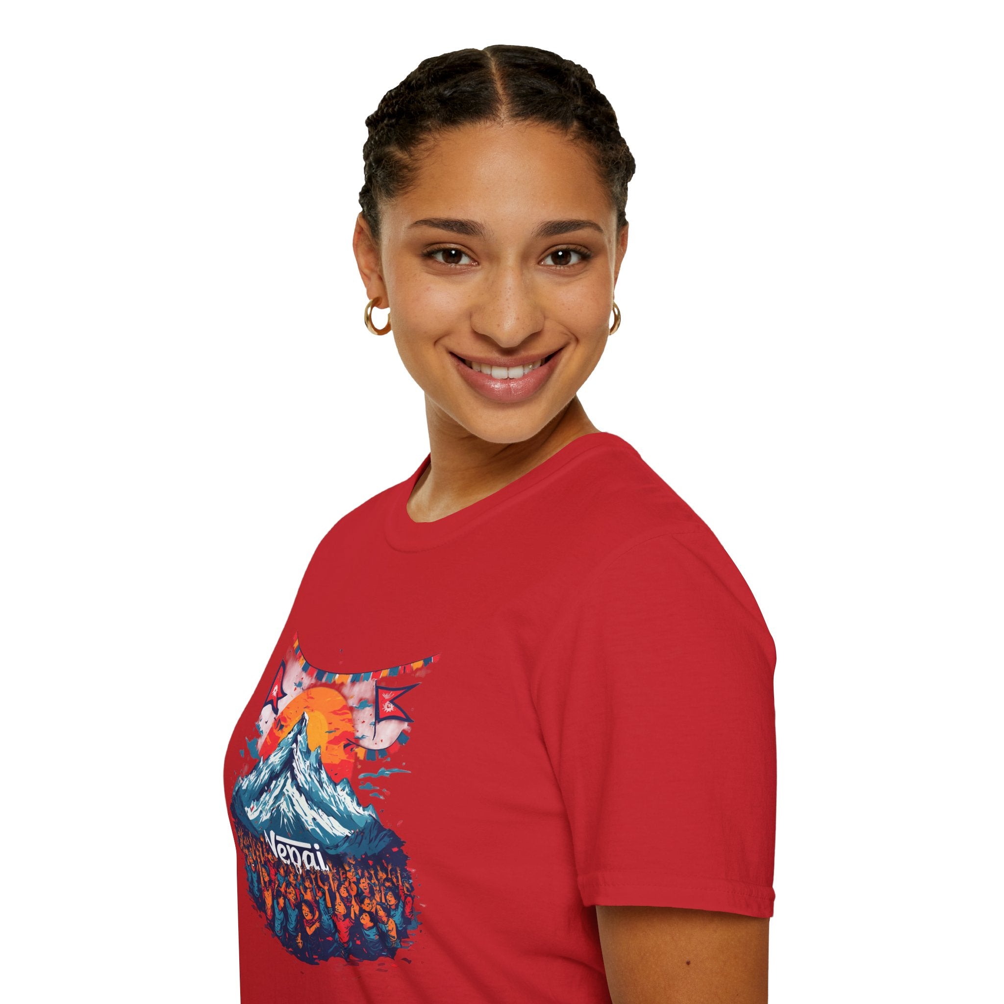 Nepal Mountain Sunrise T-Shirt — Retro Trekking Graphic Tee