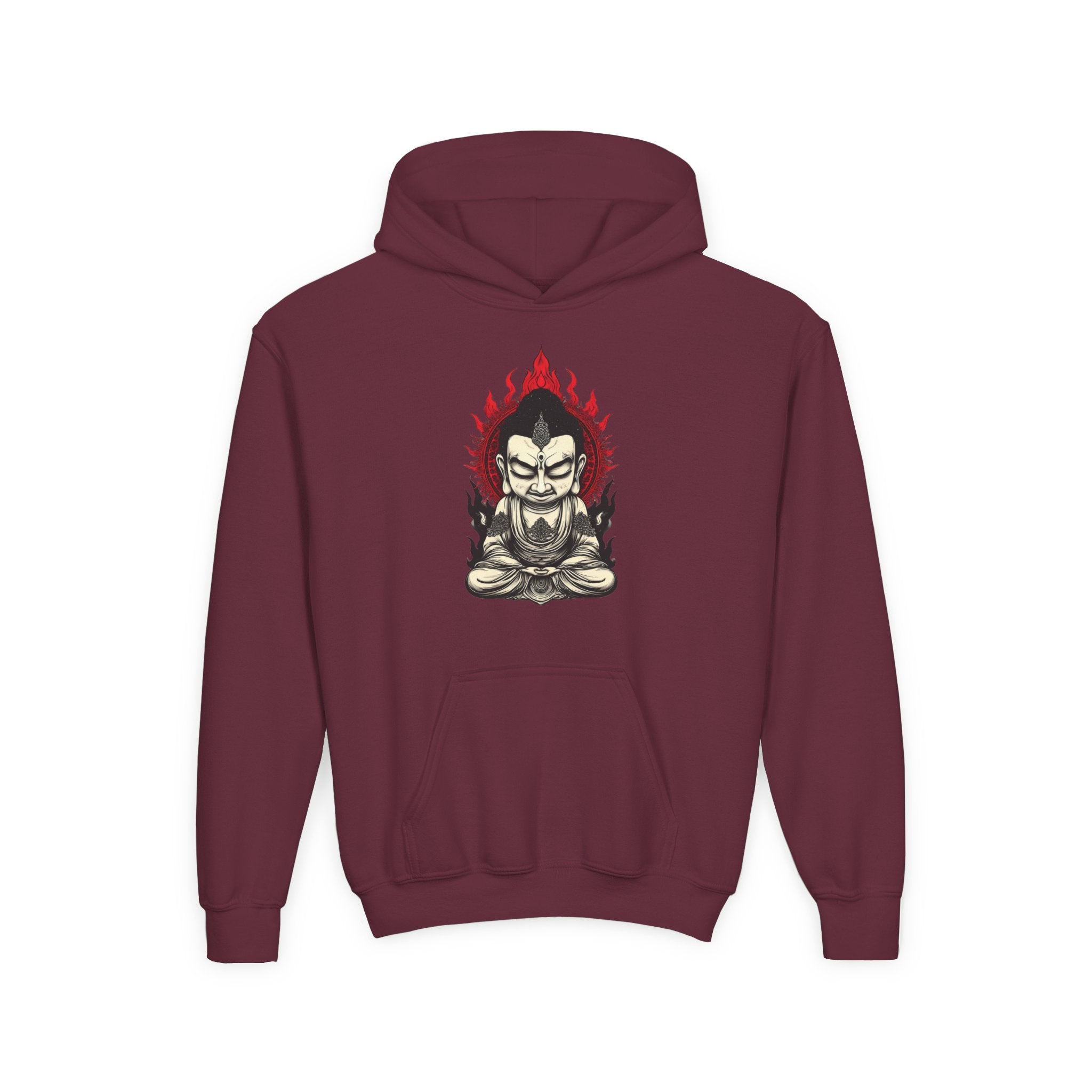 Youth Hoodie — Flaming Meditating Demon Graphic