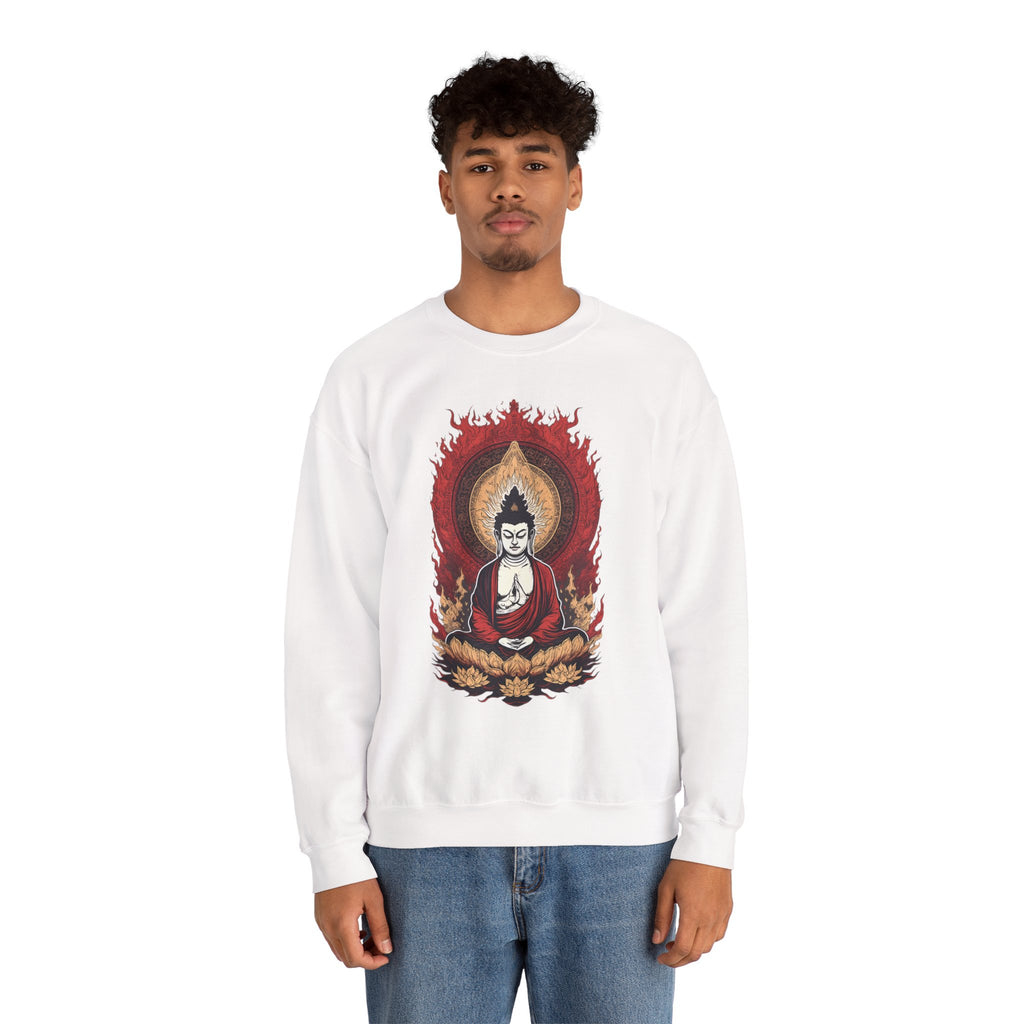 Buddha Lotus Flame Crewneck Sweatshirt