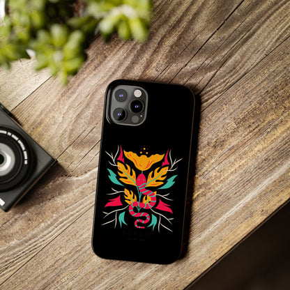 Colorful Floral Snake Slim Phone Case, Trendy Phone Accessories, Unique Gift for Nature Lovers, Modern Phone Cover, Stylish Protection