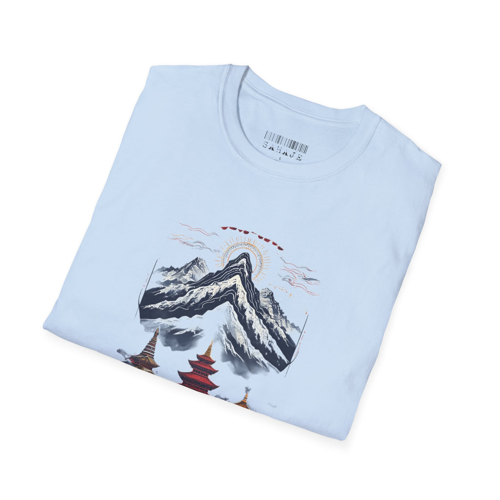 Asian Landscape T-Shirt — Mountain Pagoda Scenic Tee