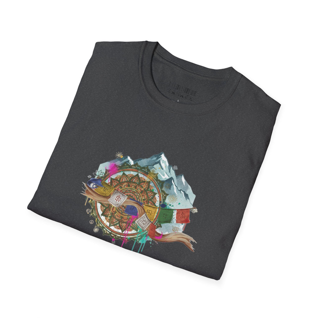 Adventure Turtle Graphic T-Shirt — Mountain Shell Nature Art Tee