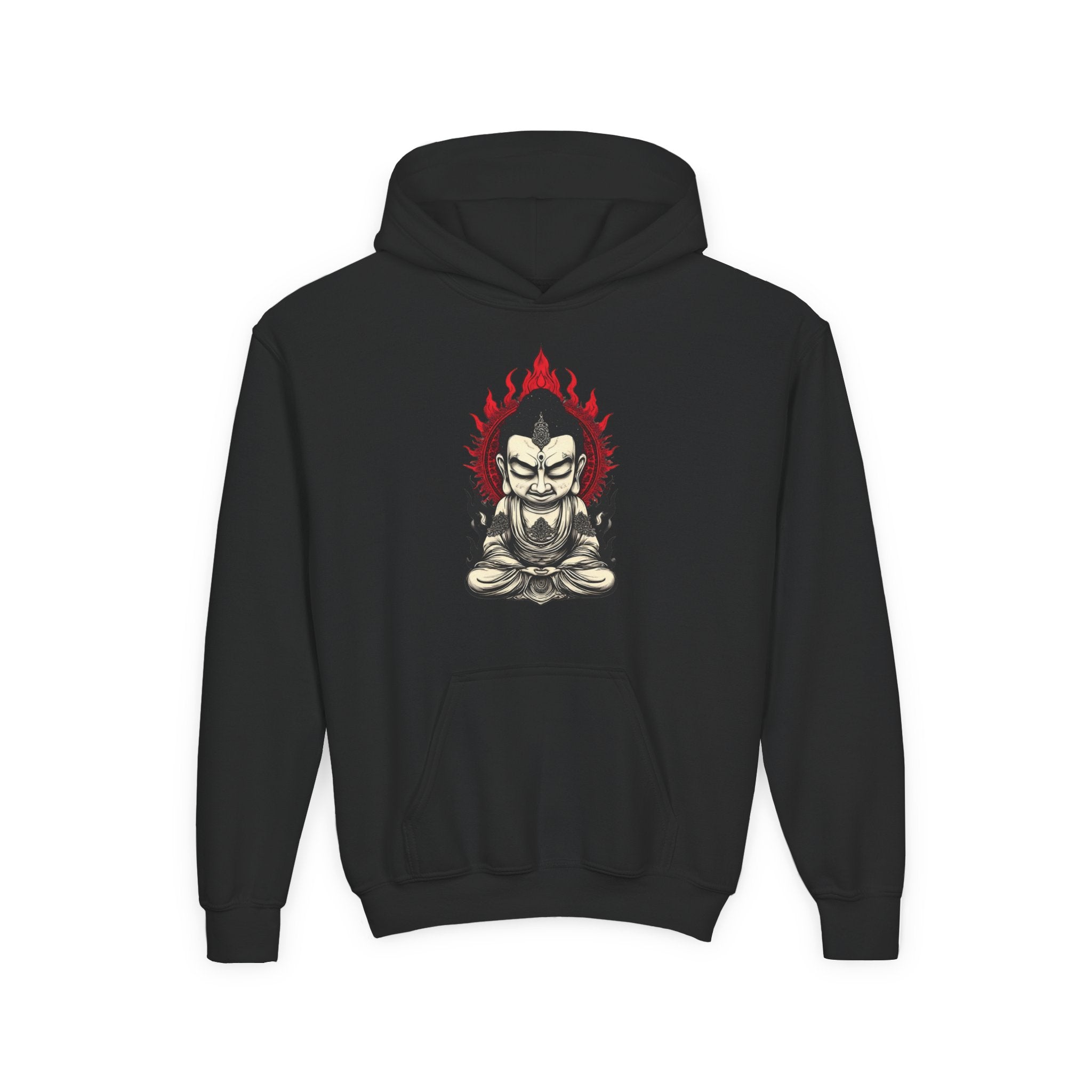 Youth Hoodie — Flaming Meditating Demon Graphic