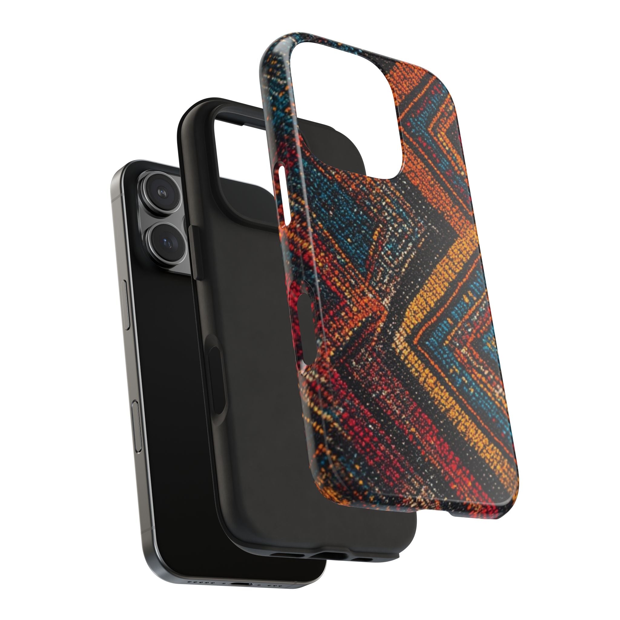 Tough Phone Case — Boho Geometric Rug Pattern, Protective iPhone Cover