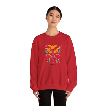 Sahajé Floral Snake Crewneck Sweatshirt — Colorful Botanical Serpent Graphic