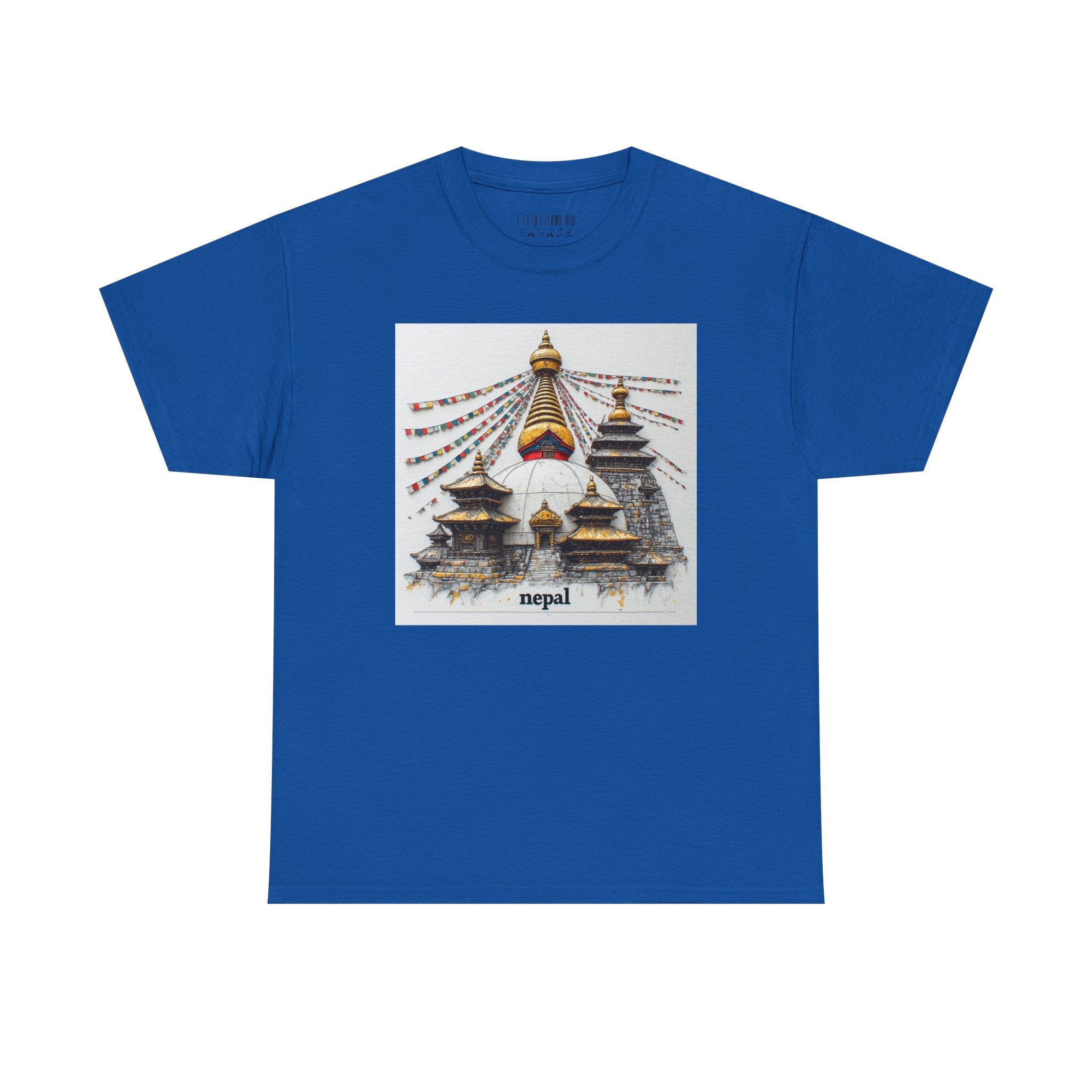 Nepal Swayambhunath Stupa T-Shirt — Buddhist Prayer Flags Travel Tee