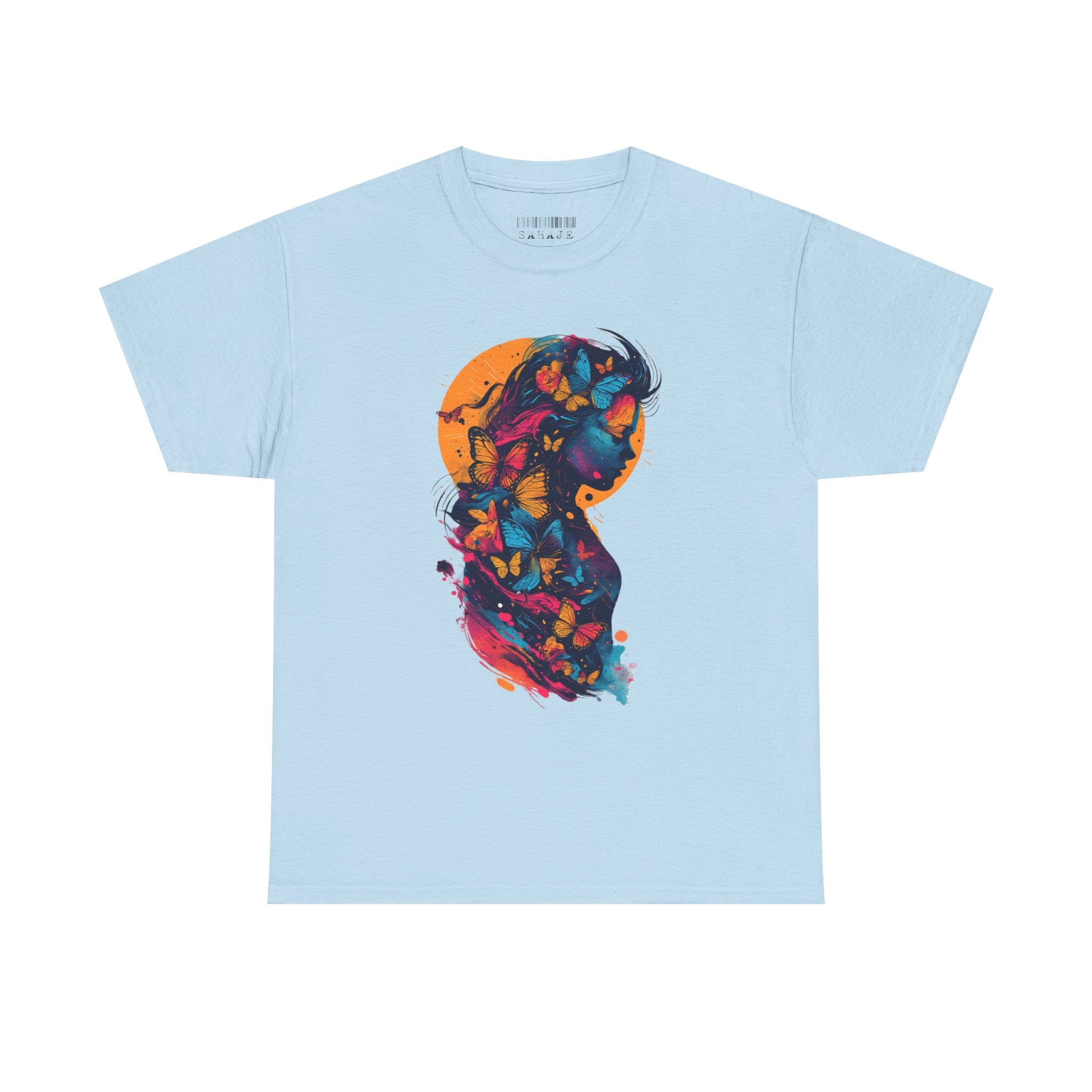 Butterfly Silhouette Graphic Tee — Colorful Maternity Profile Design
