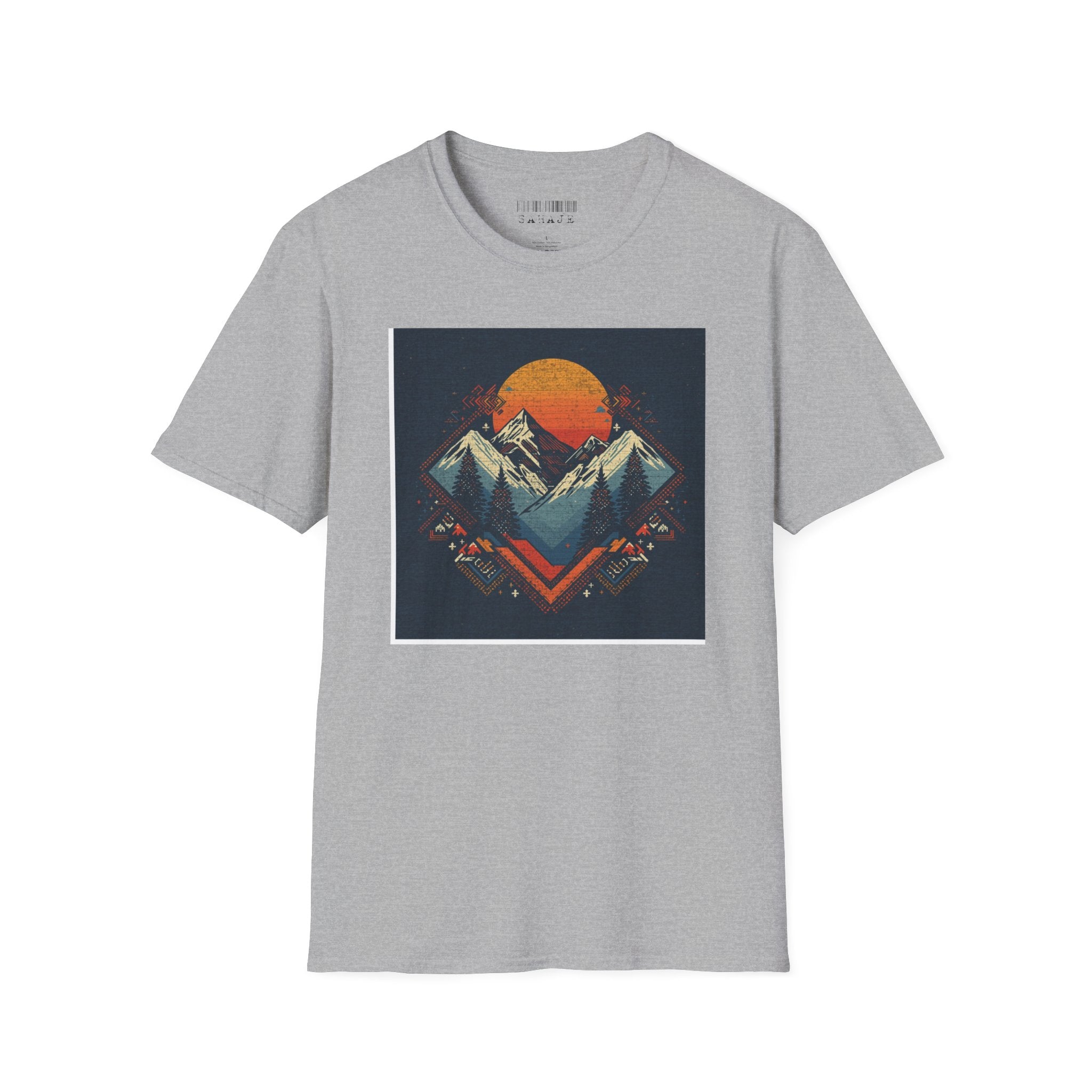 Retro Mountain Sunset T-Shirt — Vintage Outdoor Adventure Graphic Tee