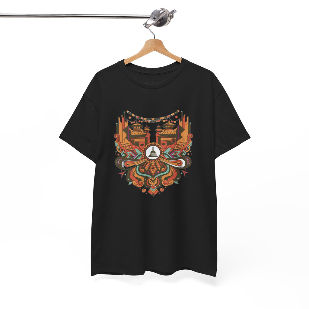 Mandala Cityscape Tee — Boho Urban Art Graphic T-Shirt