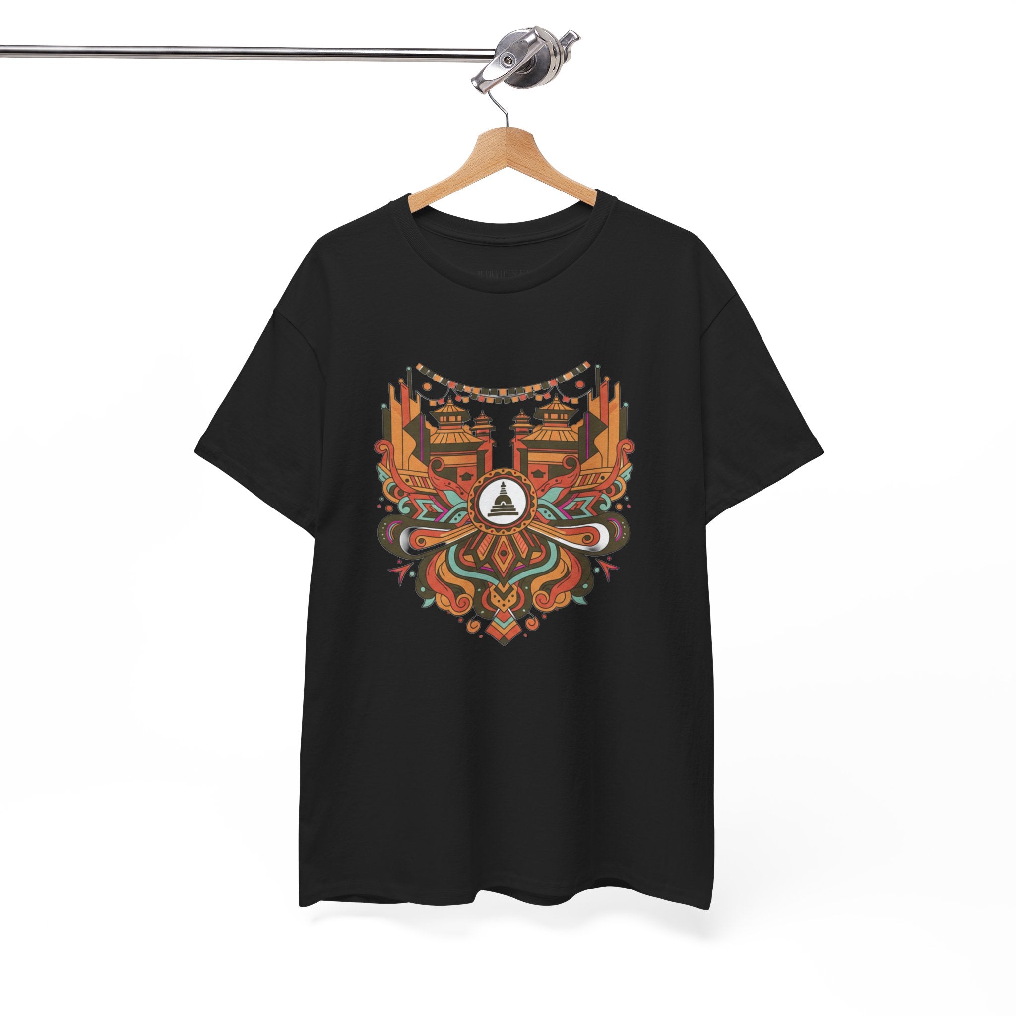 Mandala Cityscape Tee — Boho Urban Art Graphic T-Shirt