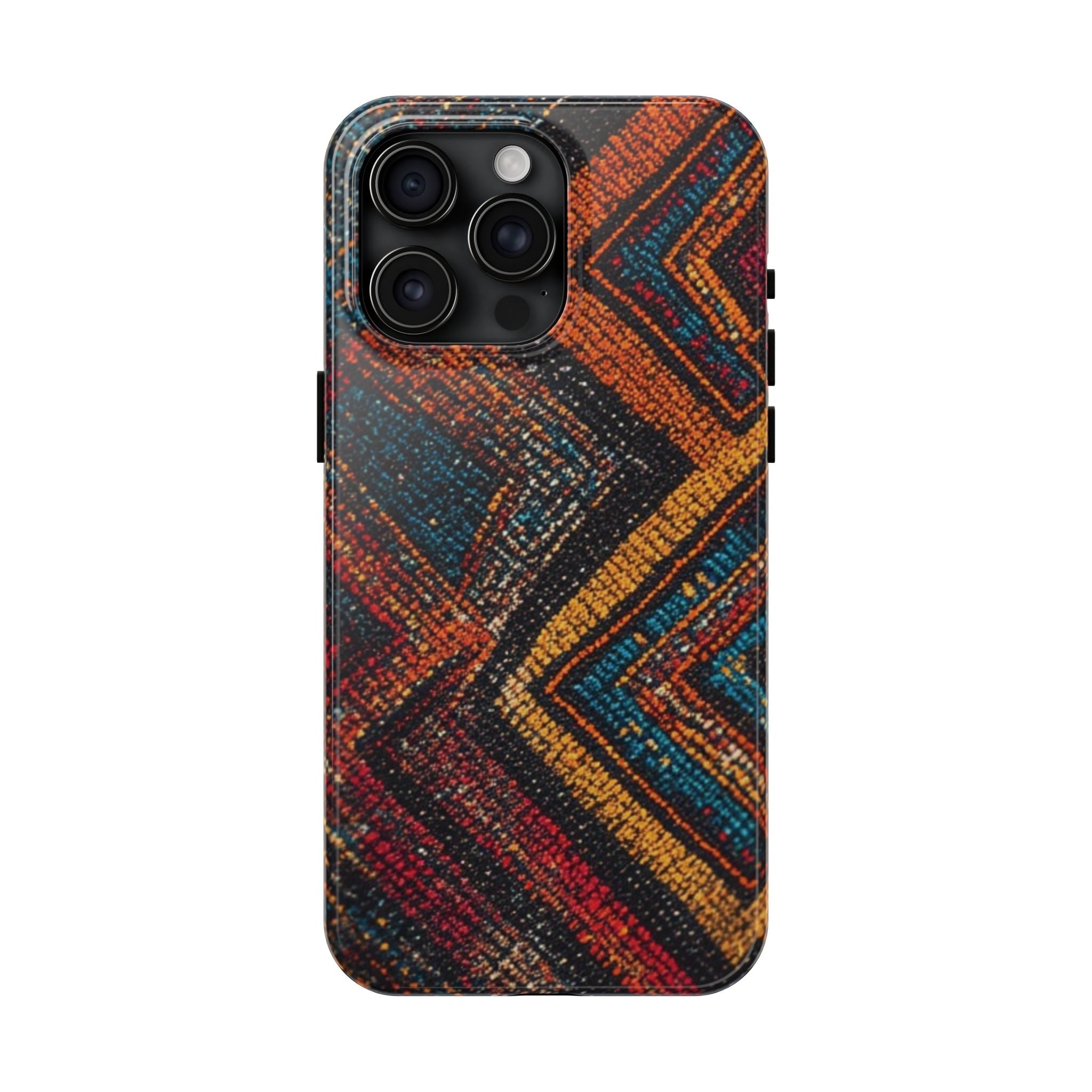 Tough Phone Case — Boho Geometric Rug Pattern, Protective iPhone Cover
