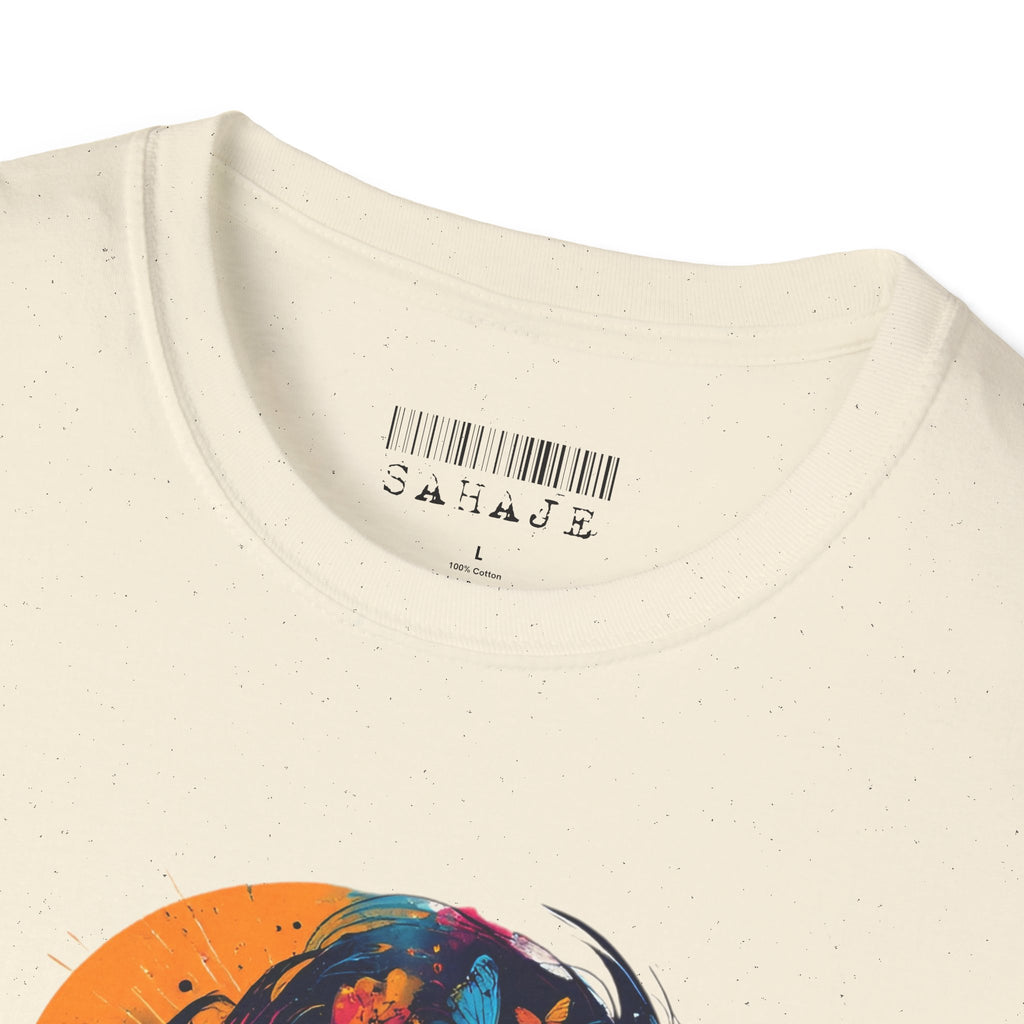 Butterfly Silhouette T-Shirt — Colorful Floral Profile Tee