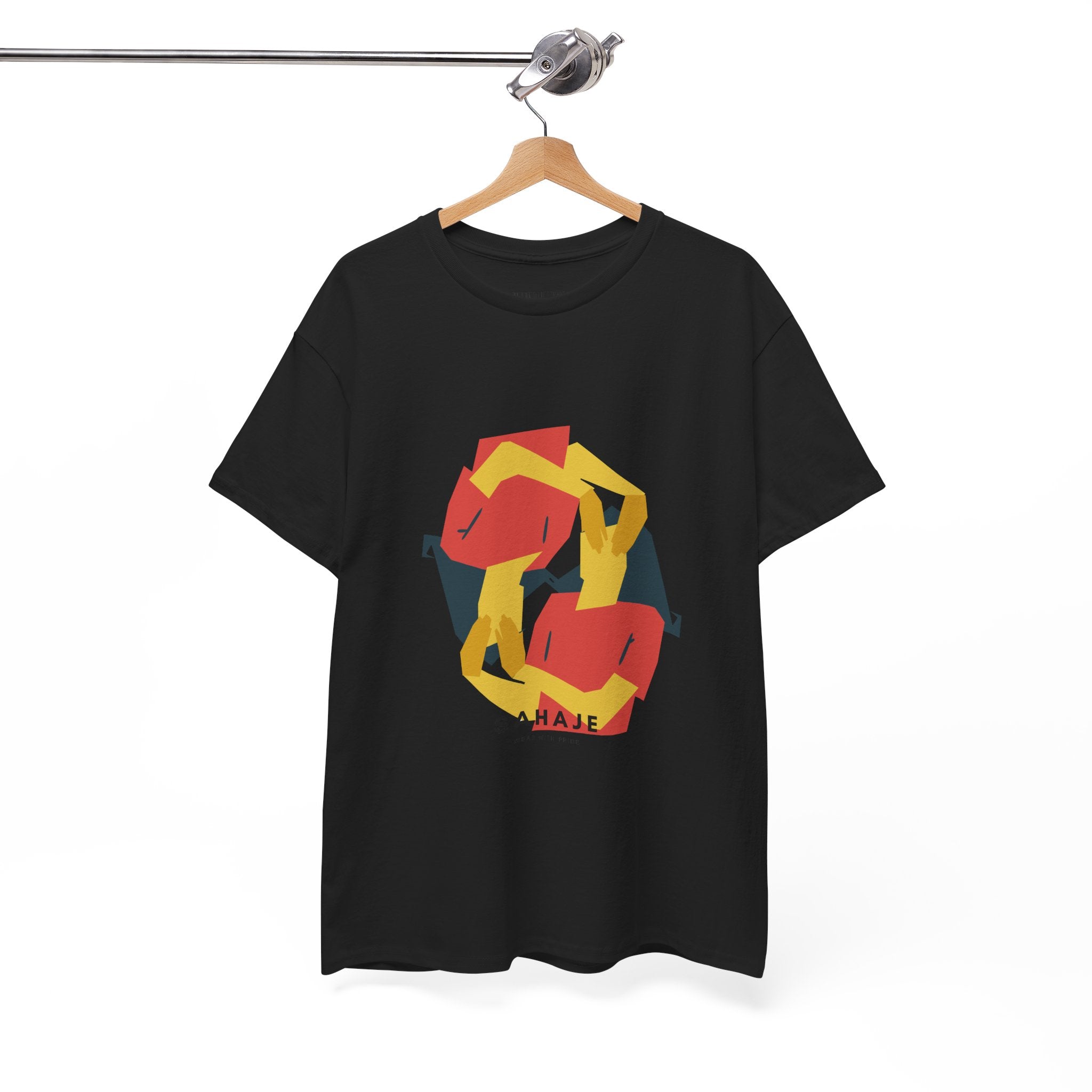 Geometric Fox Tee — Stylized Red & Yellow Fox Illustration T-Shirt