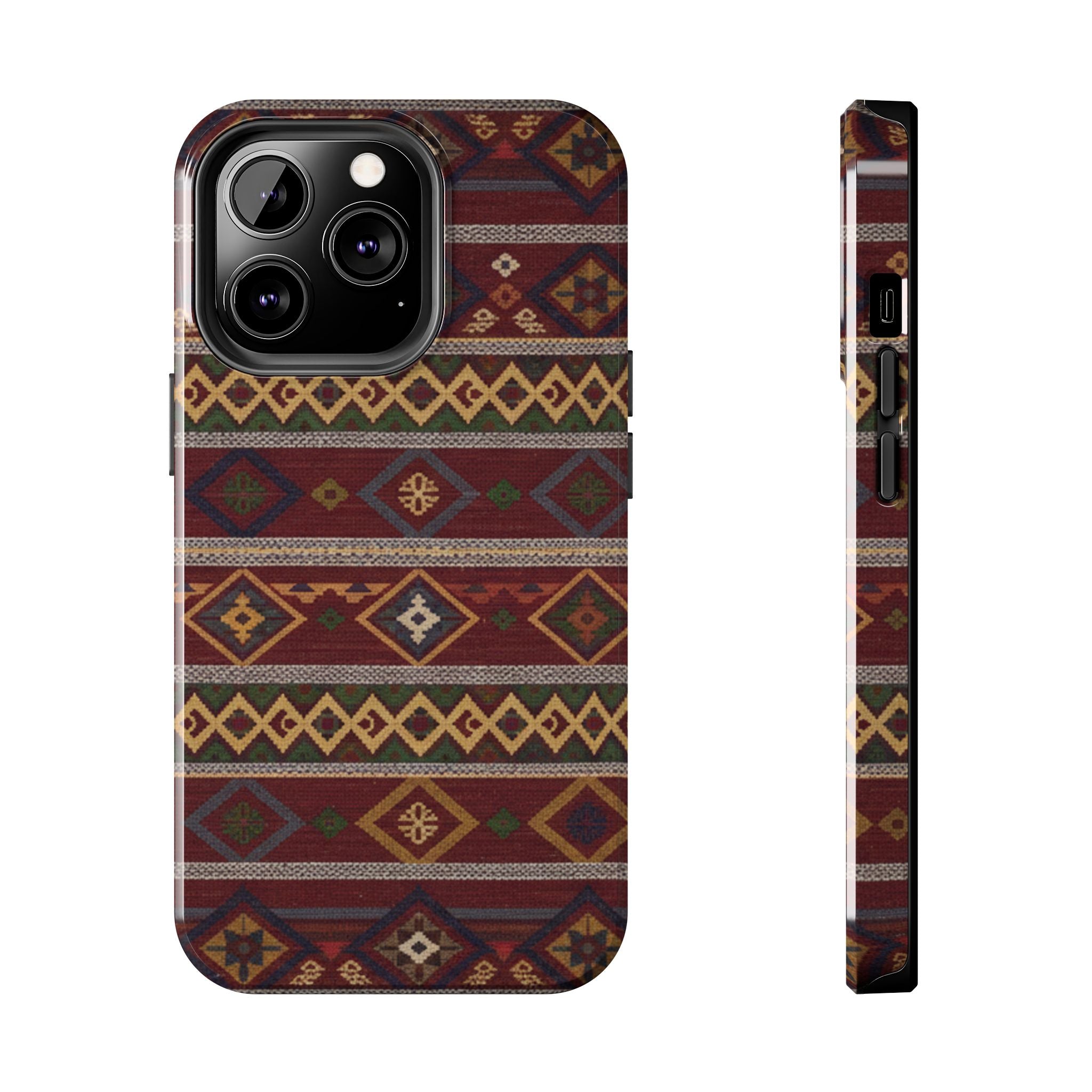 Aztec Pattern Tough Phone Case — Rustic Tribal Protective Cover