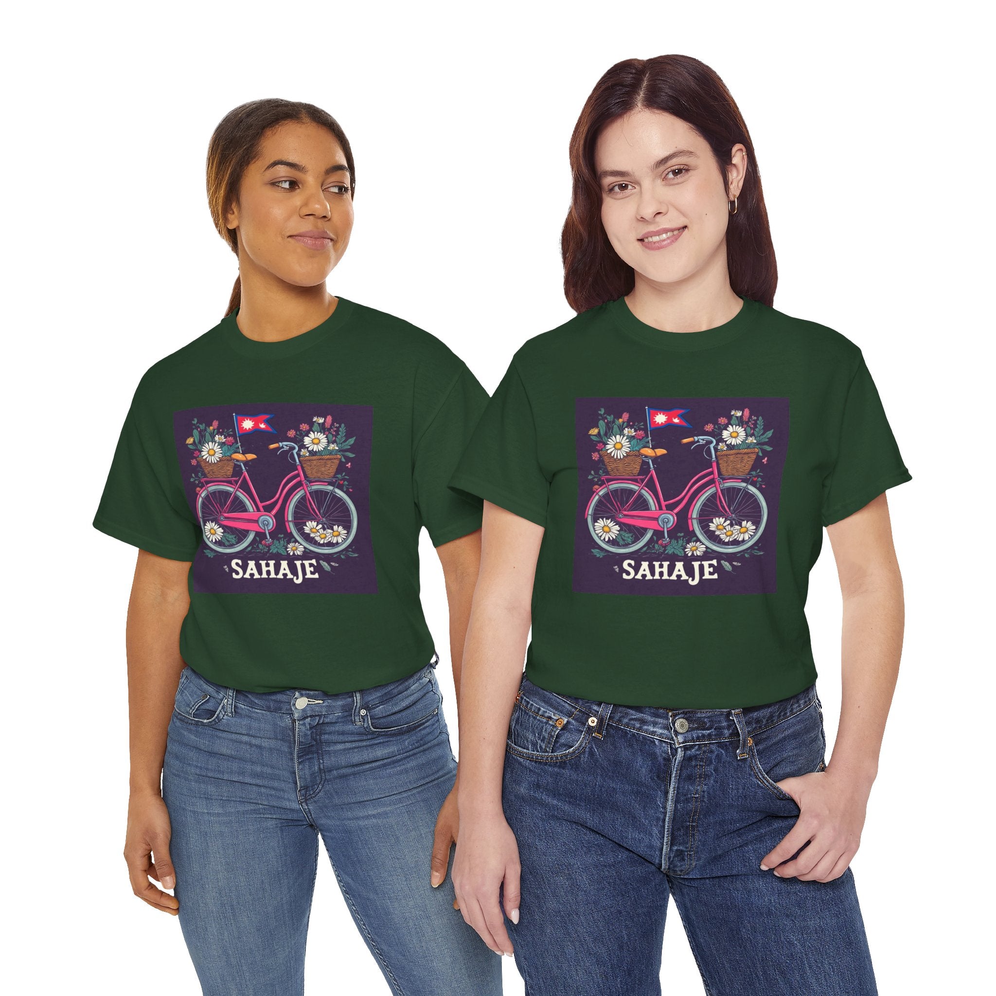 Sahaje Floral Bicycle T‑Shirt