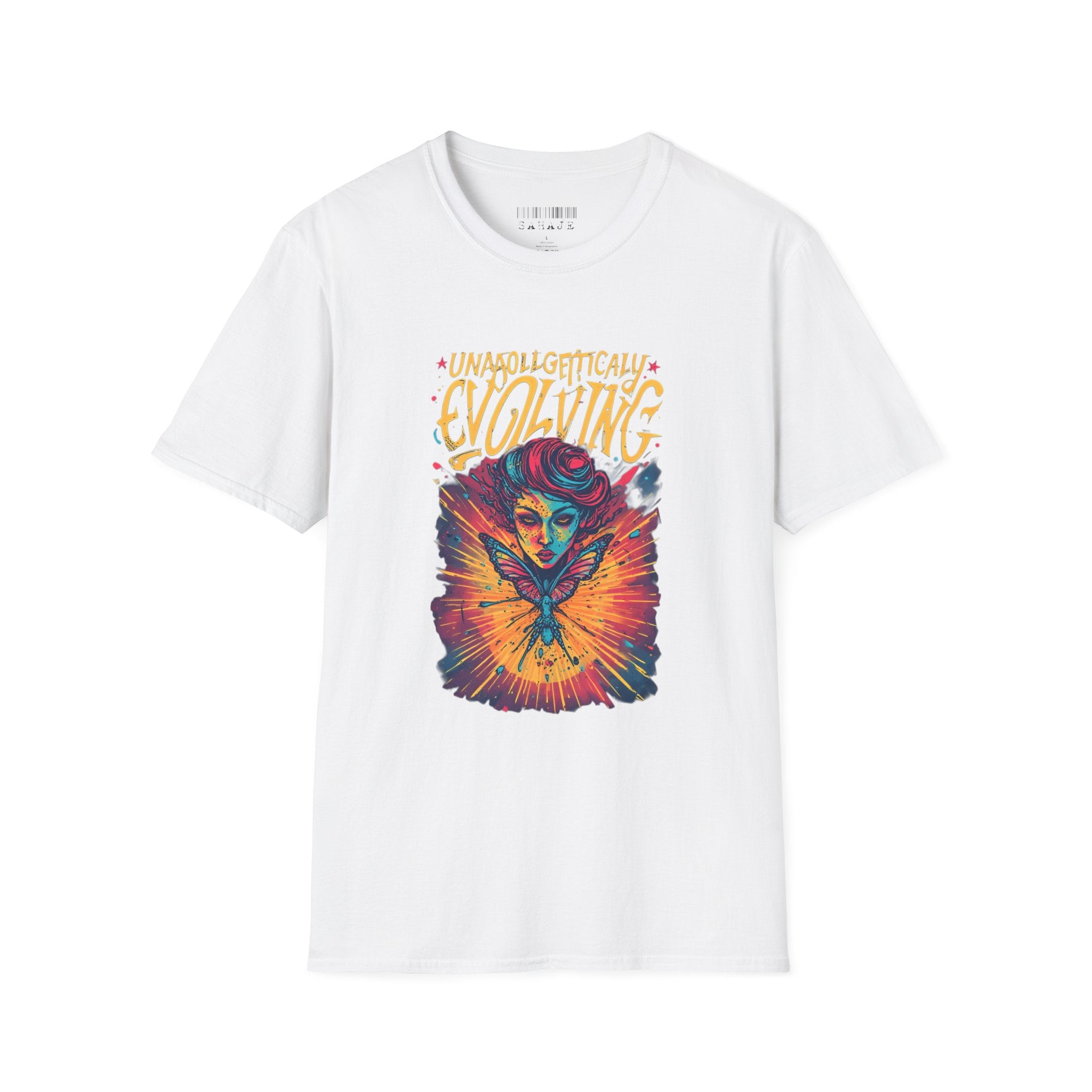 Evolving Butterfly Graphic T-Shirt — "Unapologetically Evolving" Vibrant Psychedelic Tee