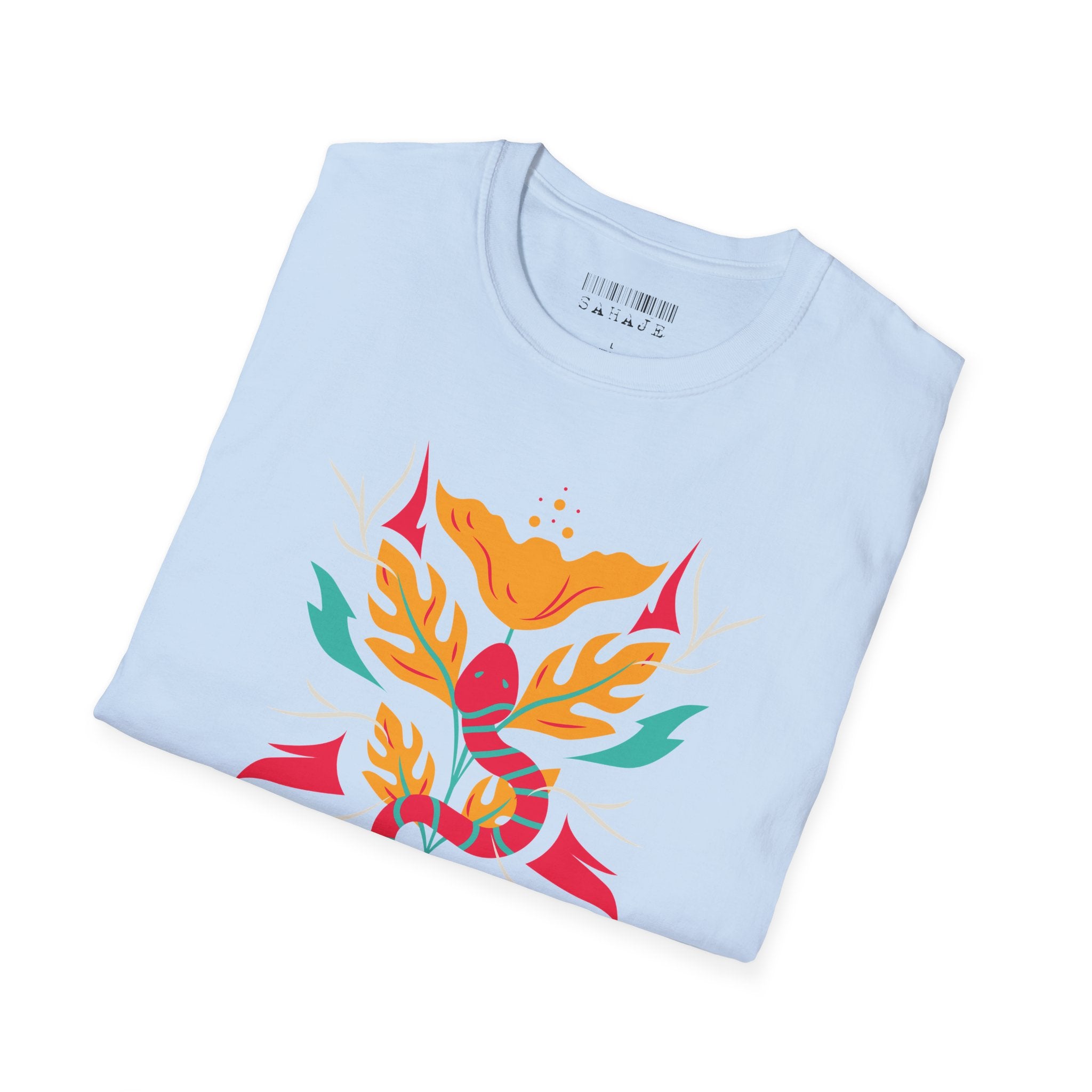 Sahaje Floral Snake Graphic T-Shirt