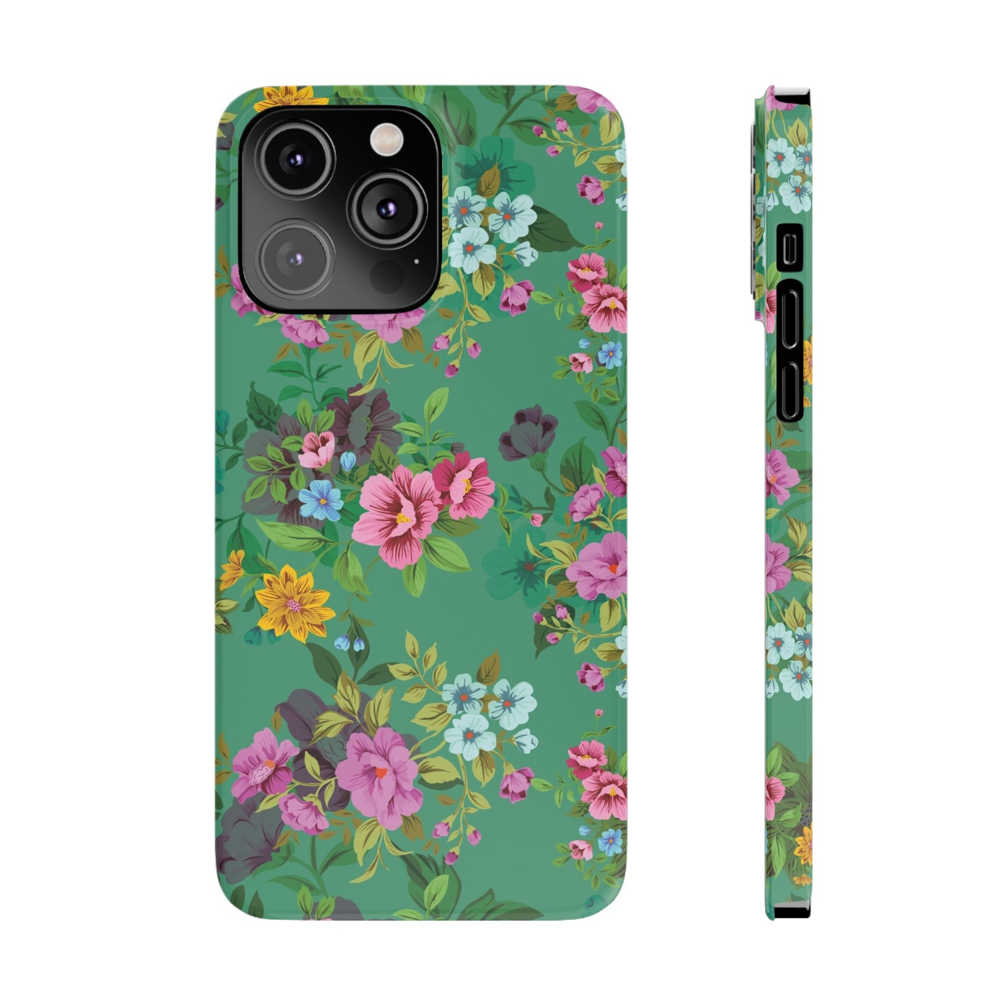 Floral Slim Phone Case - Cute Botanical Design, Gift for Spring, Nature Lovers, Customizable Phone Cover, Trendy Accessories, Flower Power
