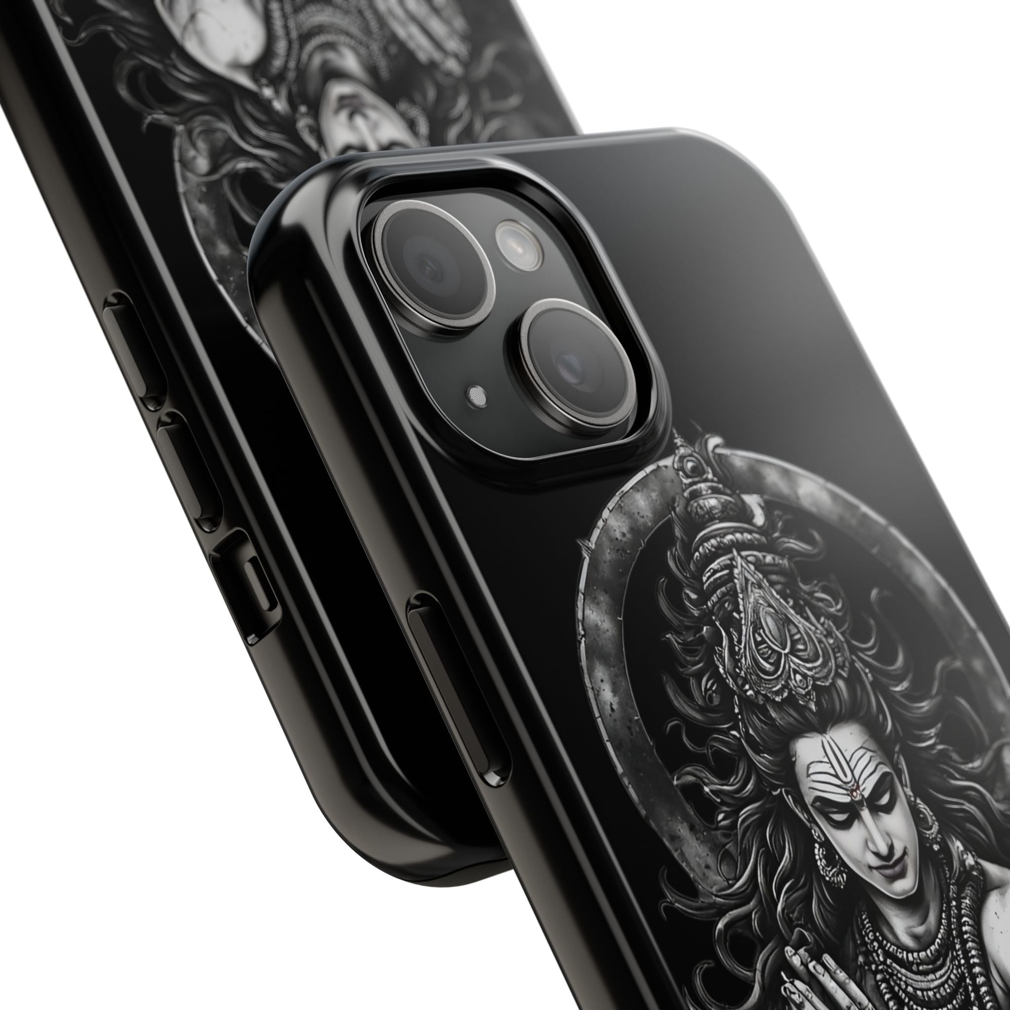 Shiva Tough Phone Case — Black Protective Hindu Deity Design