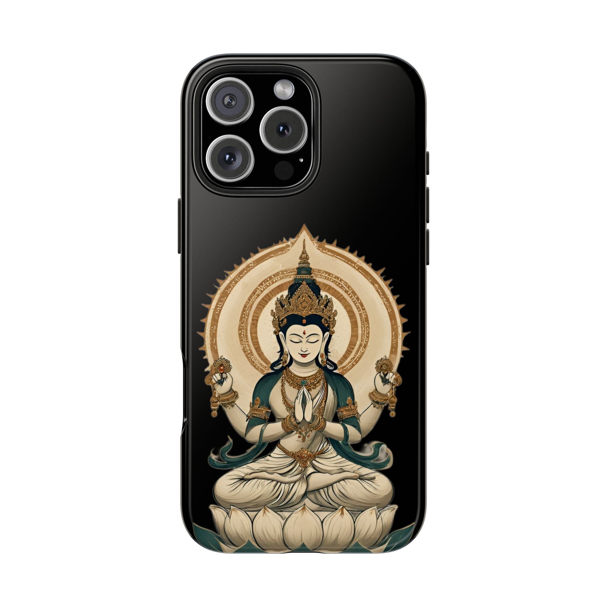 Bodhisattva Lotus Tough Phone Case — Protective Buddhist Meditation Phone Cover
