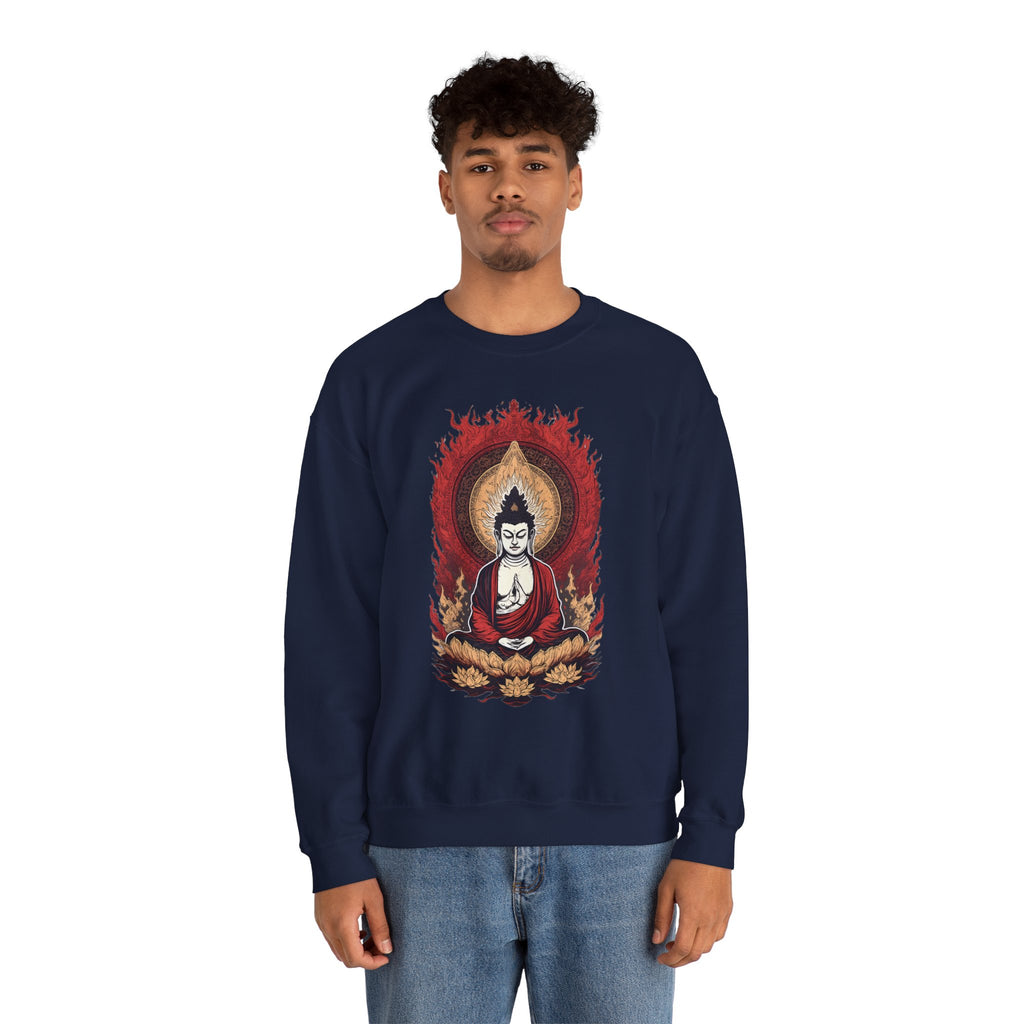 Buddha Lotus Flame Crewneck Sweatshirt