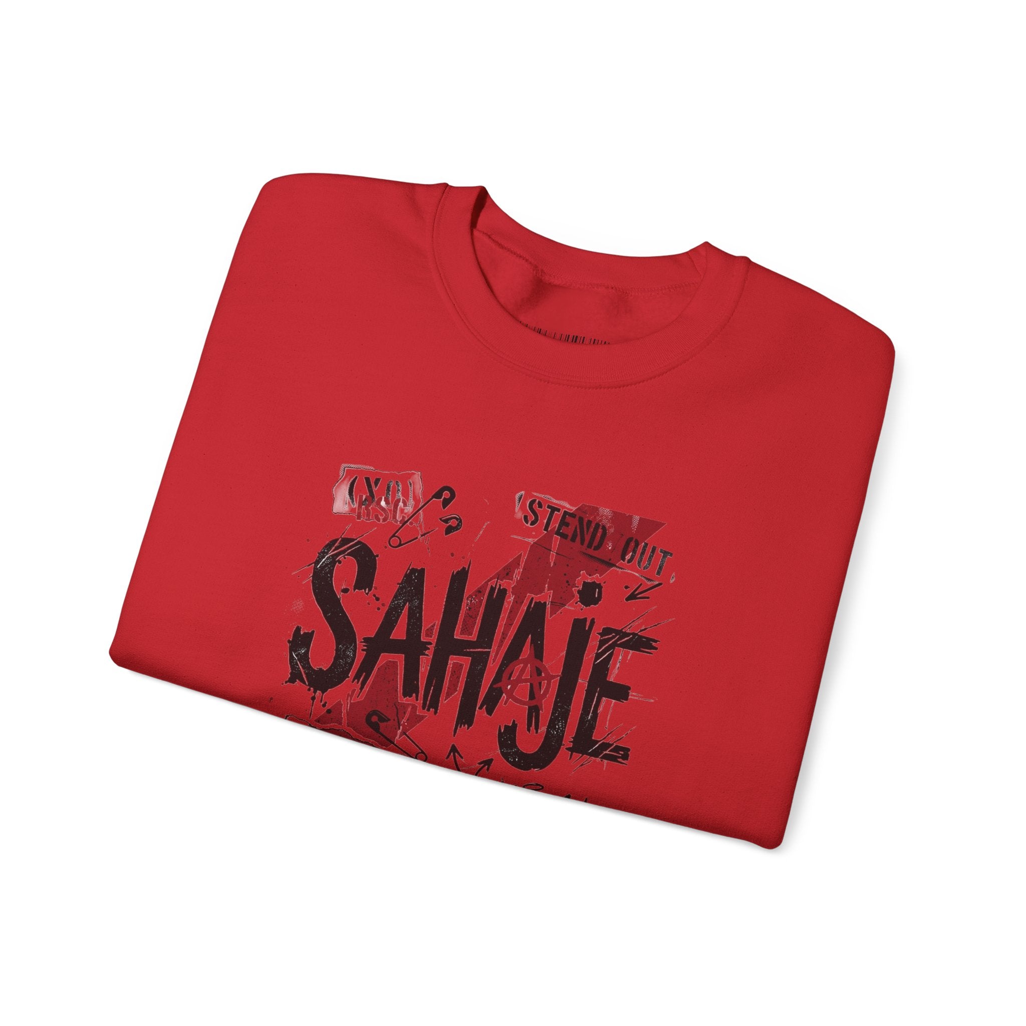Crewneck Sweatshirt — 'Sahaje' Distressed Script Graphic