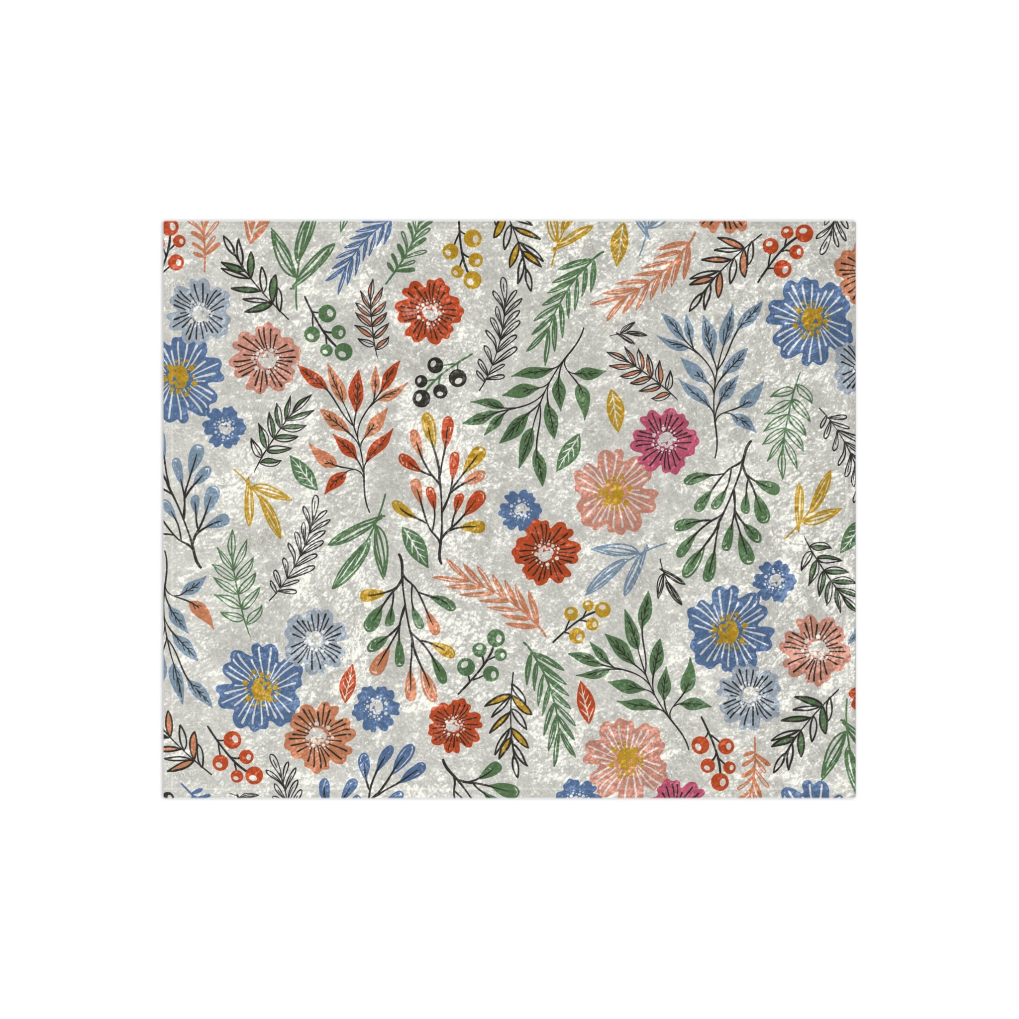 Floral Crushed Velvet Blanket — Soft Vintage Flower Throw for Cozy Home & Gifts