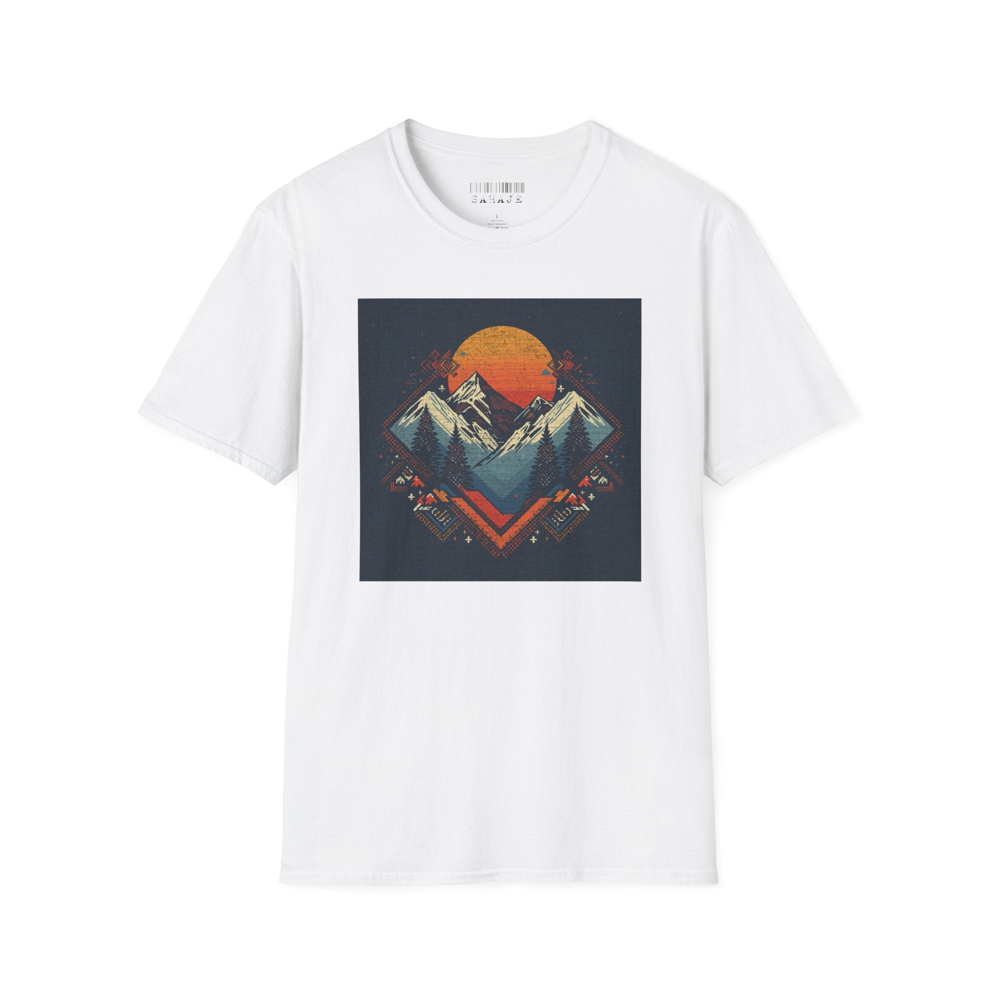Retro Mountain Sunset T-Shirt — Vintage Outdoor Adventure Graphic Tee