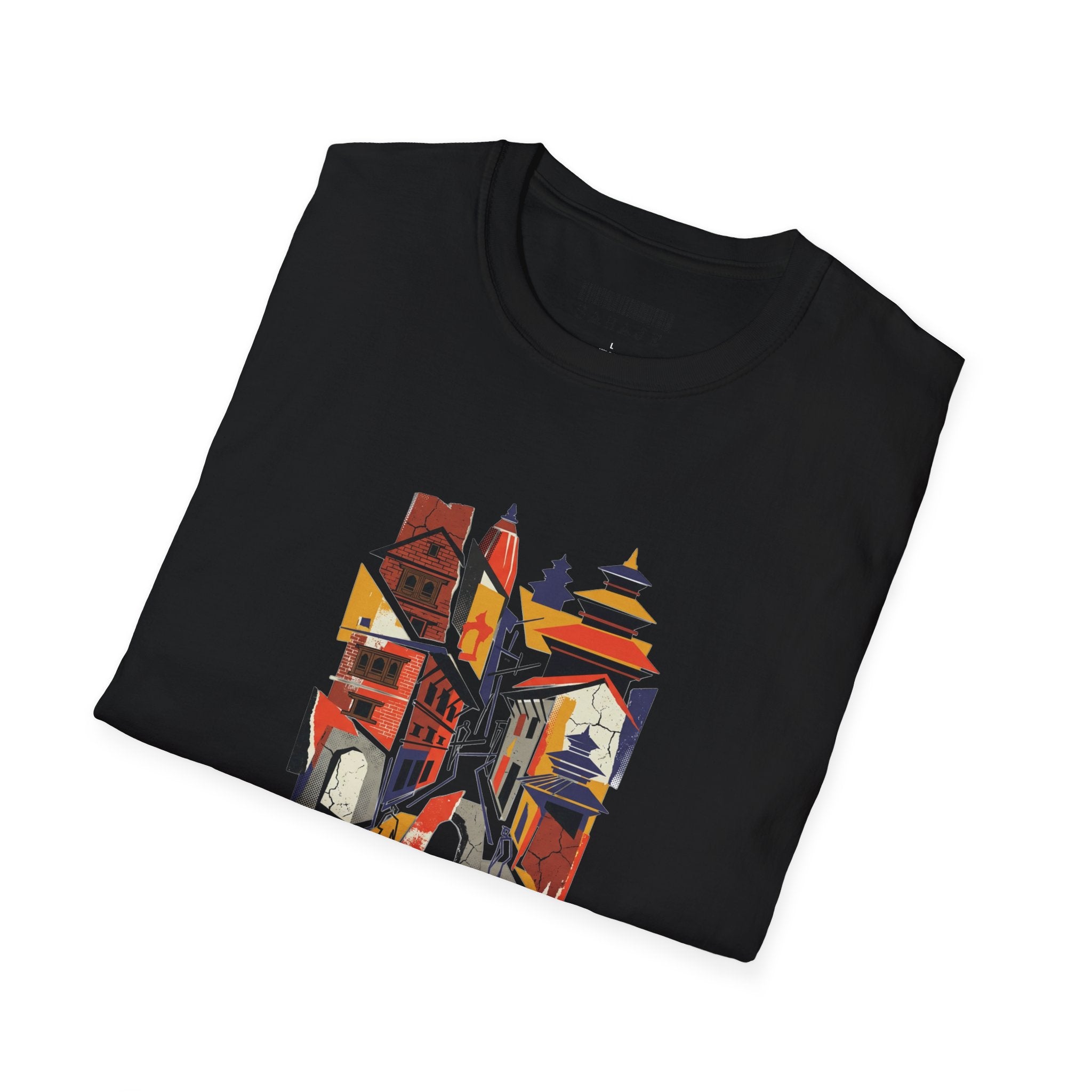 Cityscape Art Tee — Abstract Urban Alley Illustration T-Shirt