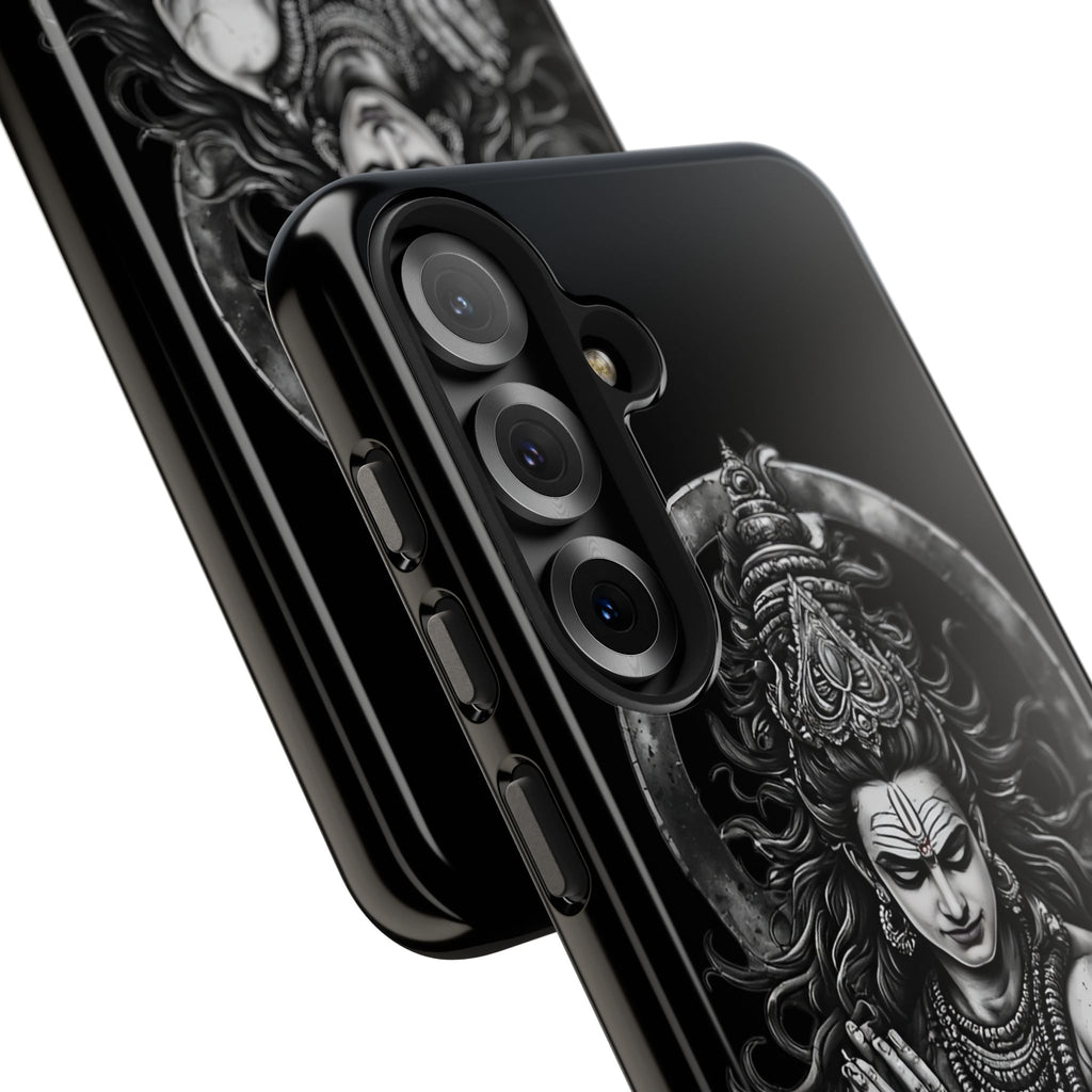 Shiva Tough Phone Case — Black Protective Hindu Deity Design