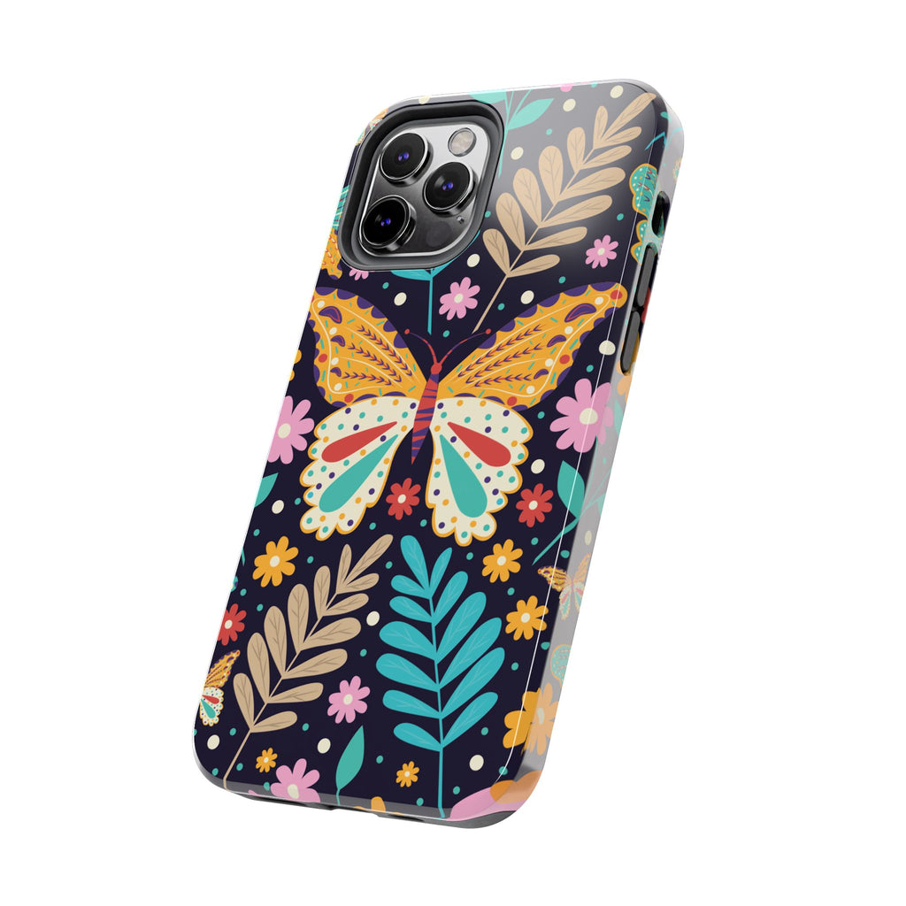 Floral Butterfly Tough Phone Case — Colorful Garden Protective Cover