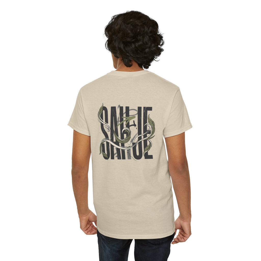Graphic Tee — 'Savage' Typography with Snake Accent