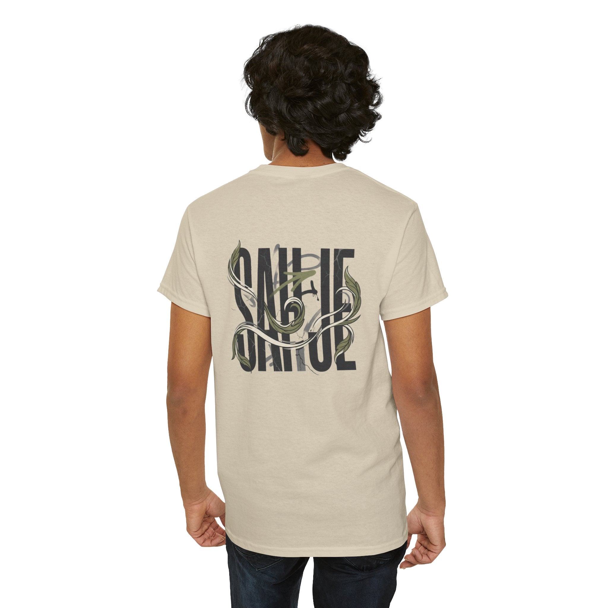 Graphic Tee — 'Savage' Typography with Snake Accent