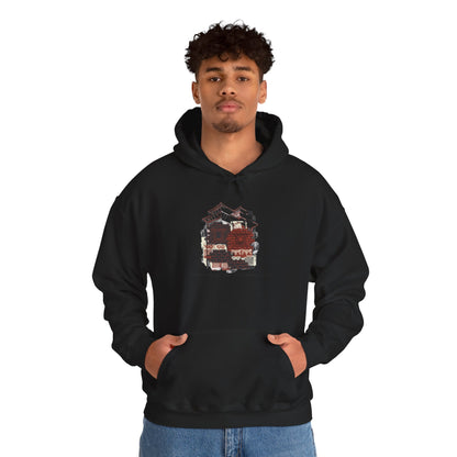 Hoodie — Vintage Urban Industrial Building Graphic Hoodie (Architectural Sketch)