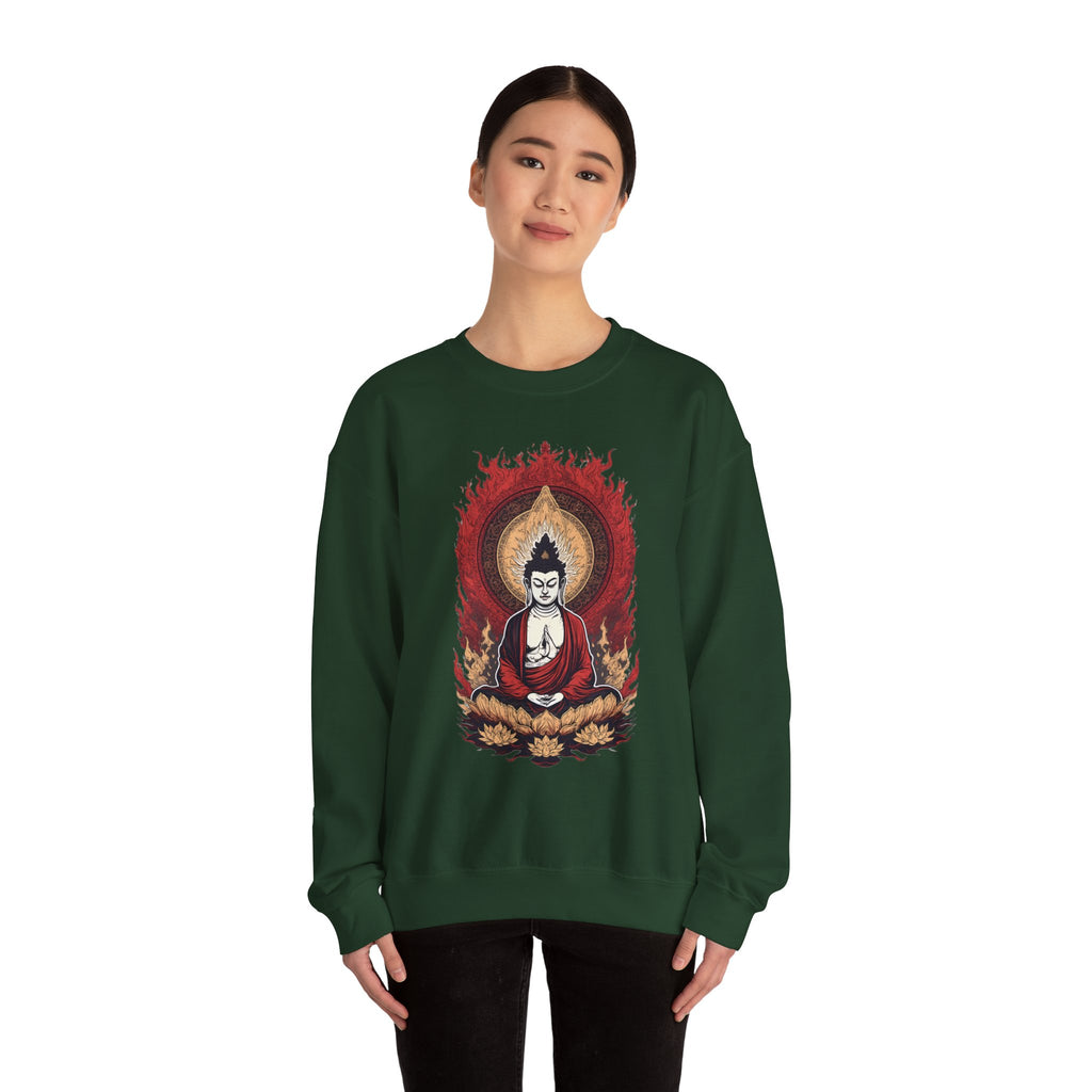 Buddha Lotus Flame Crewneck Sweatshirt