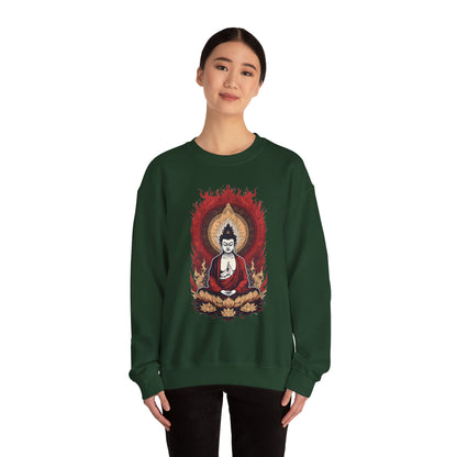 Buddha Lotus Flame Crewneck Sweatshirt