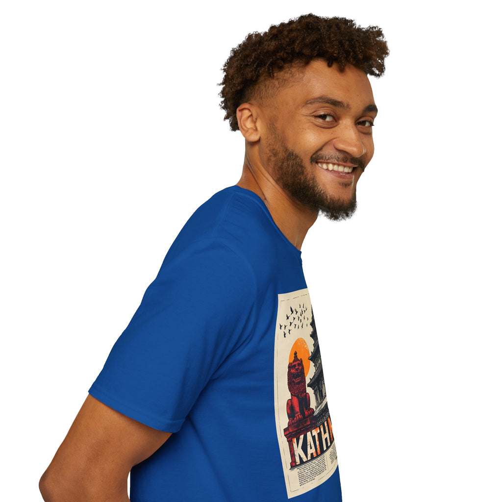 Kathmandu Vintage Travel T-Shirt – Retro Nepal Skyline Graphic Tee, Cultural Tourism Design