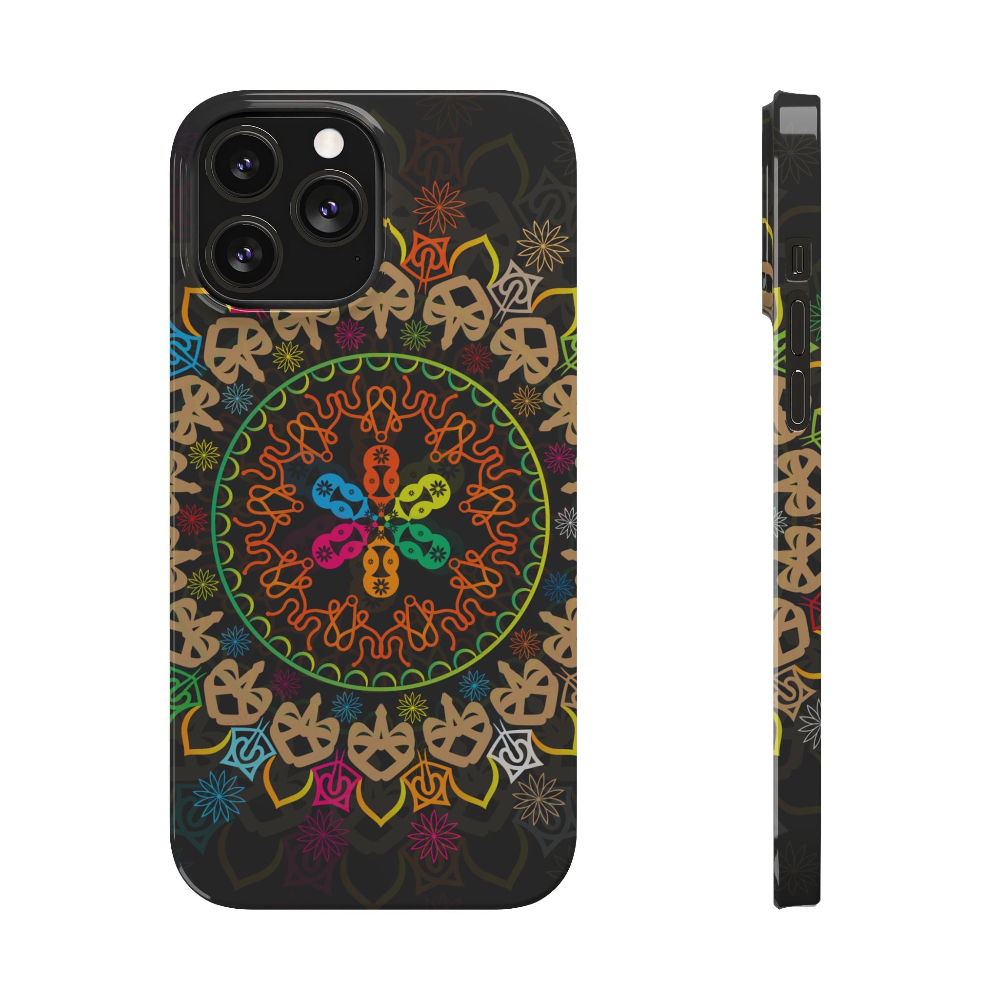 Tropical Mandala Phone Case, Colorful Slim Phone Case, Trendy Phone Cover, Artistic Gift, Eco-Friendly Phone Accessory